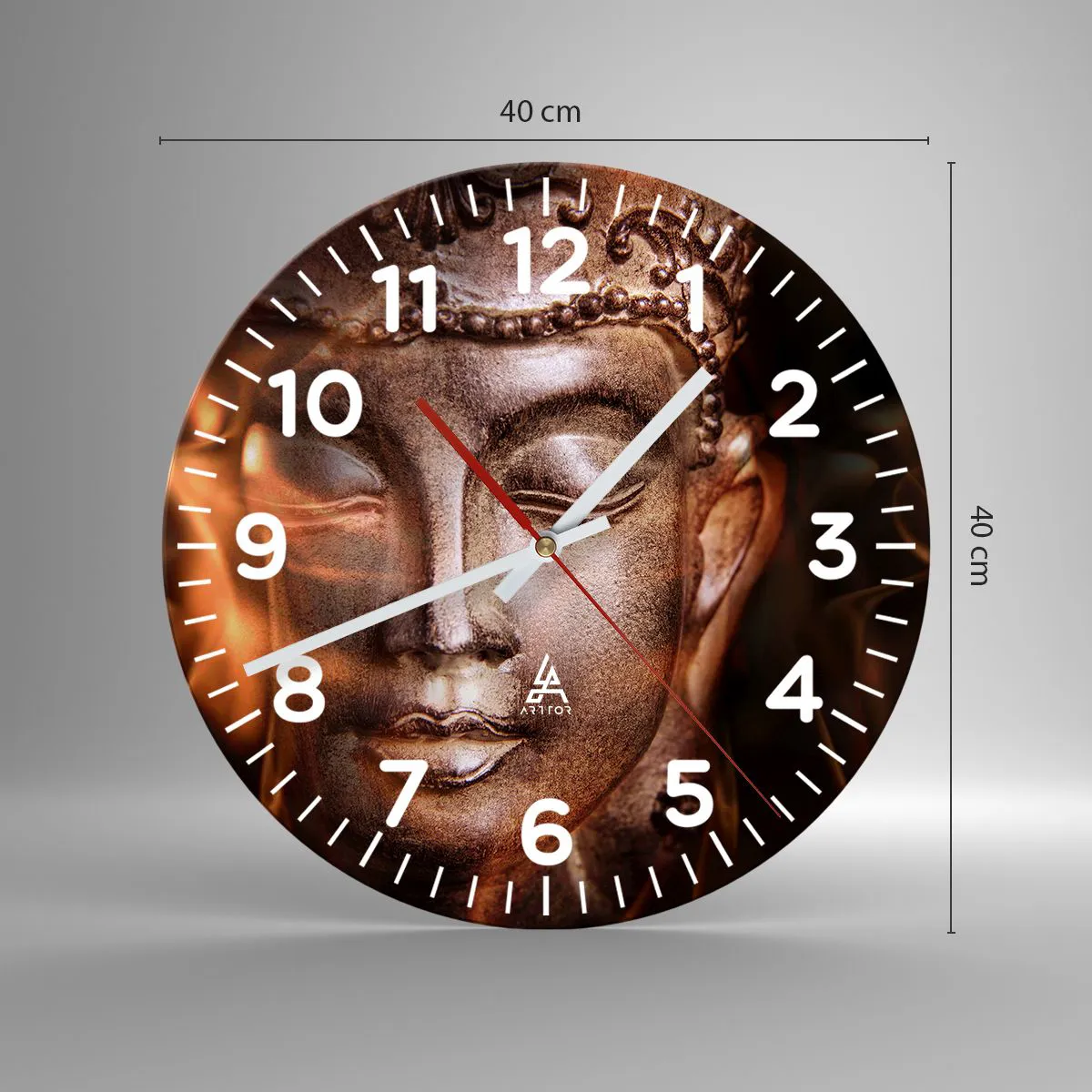 Ceas de perete - Ceas pe sticlă - Există doar aici și acum - 40x40 cm