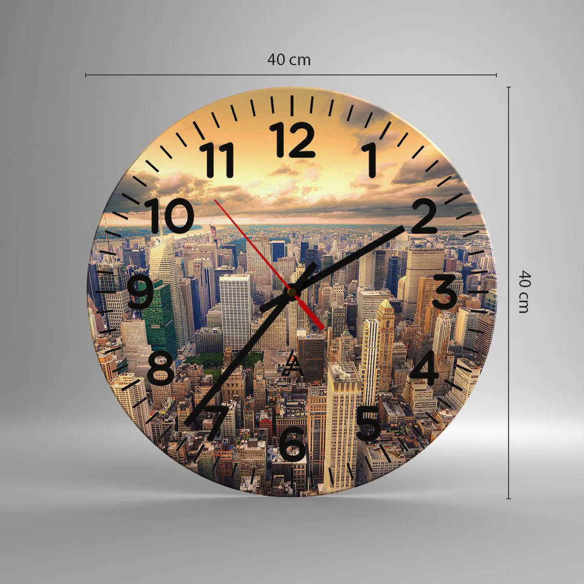 Nástenné hodiny - Pozlátené Metropolis - 40x40 cm