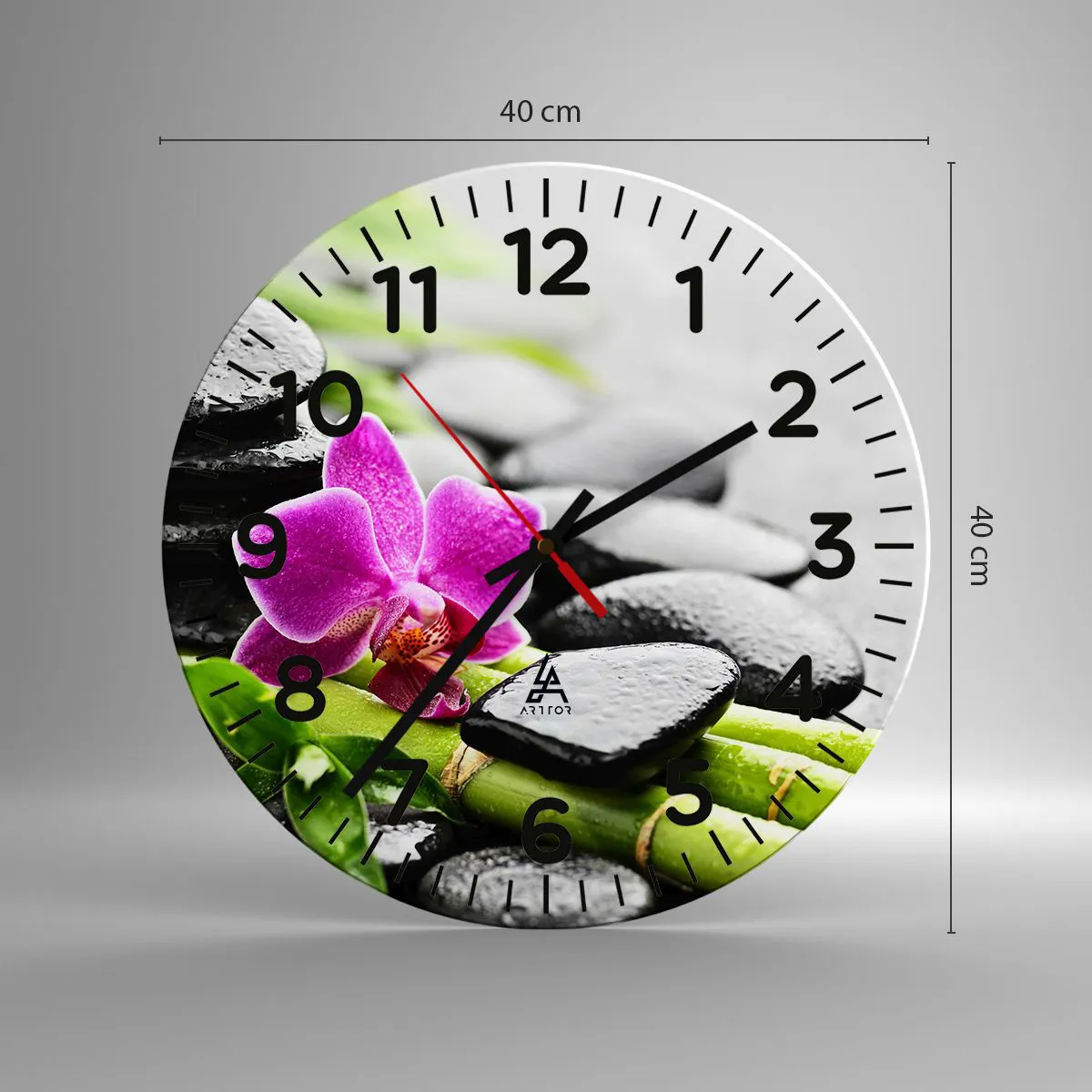 Ceas de perete - Ceas pe sticlă - Într-un echilibru pașnic - 40x40 cm