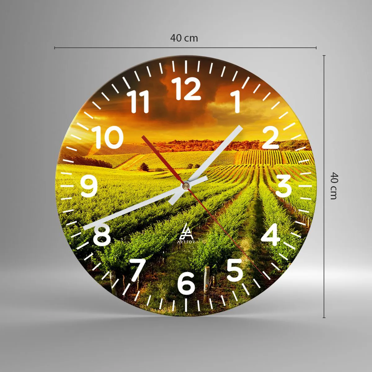 Ceas de perete - Ceas pe sticlă - Sub soarele australian - 40x40 cm