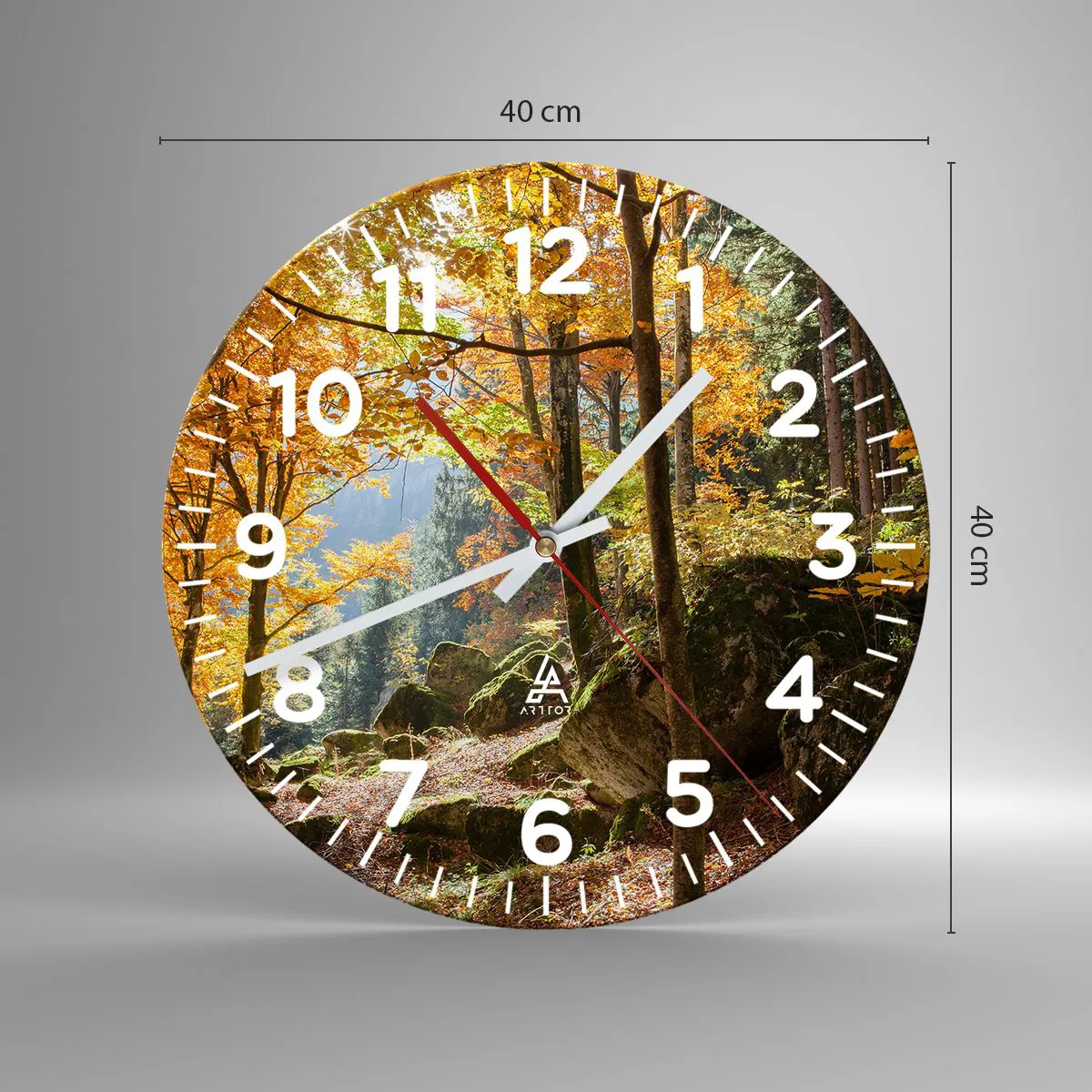 Wall clock - Clock on glass - Time for Rest - 40x40 cm