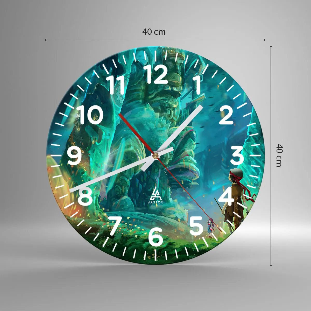 Ceas de perete - Ceas pe sticlă - Din Marea Carte a Basmelor - 40x40 cm