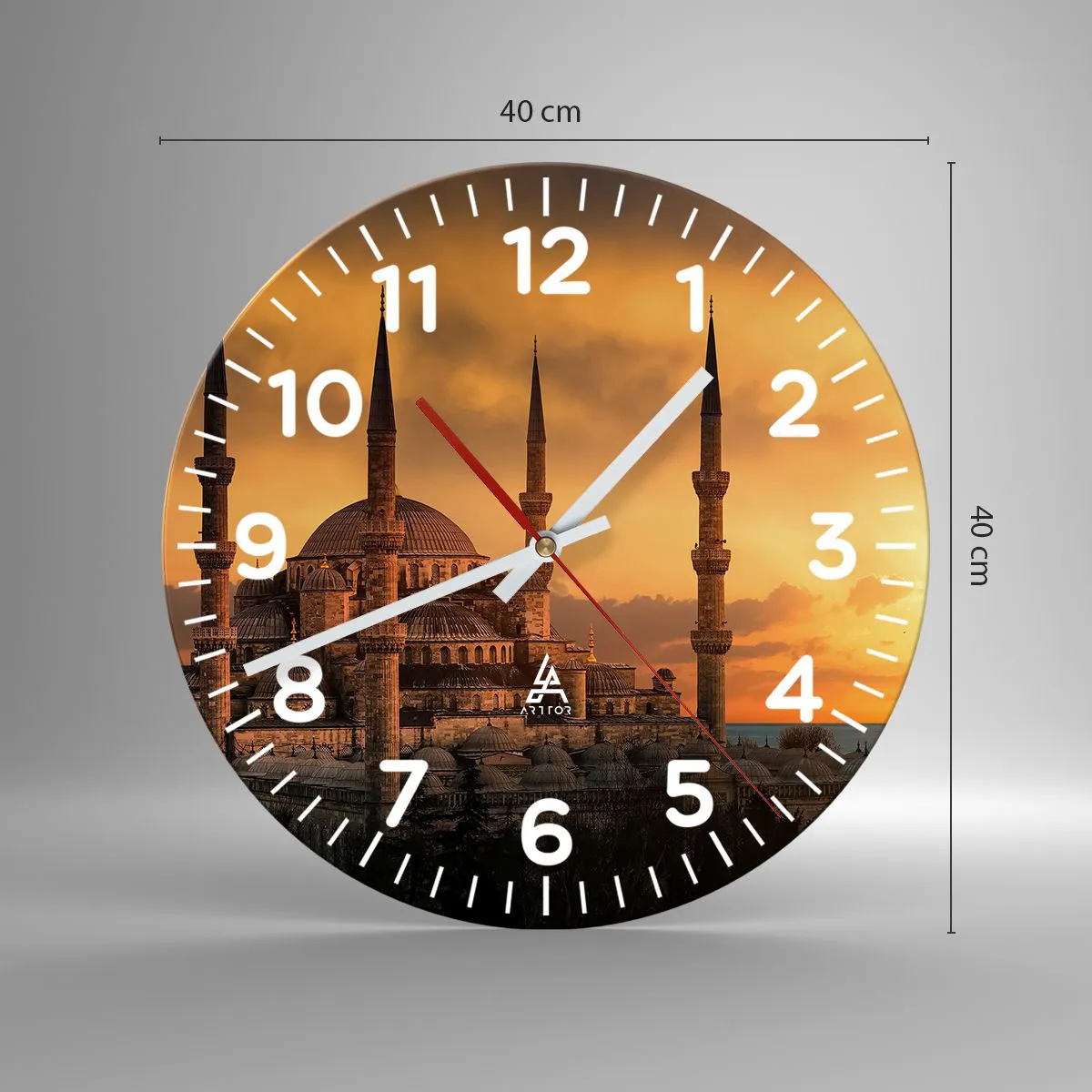 Wall clock - Clock on glass - God Is Great - 40x40 cm
