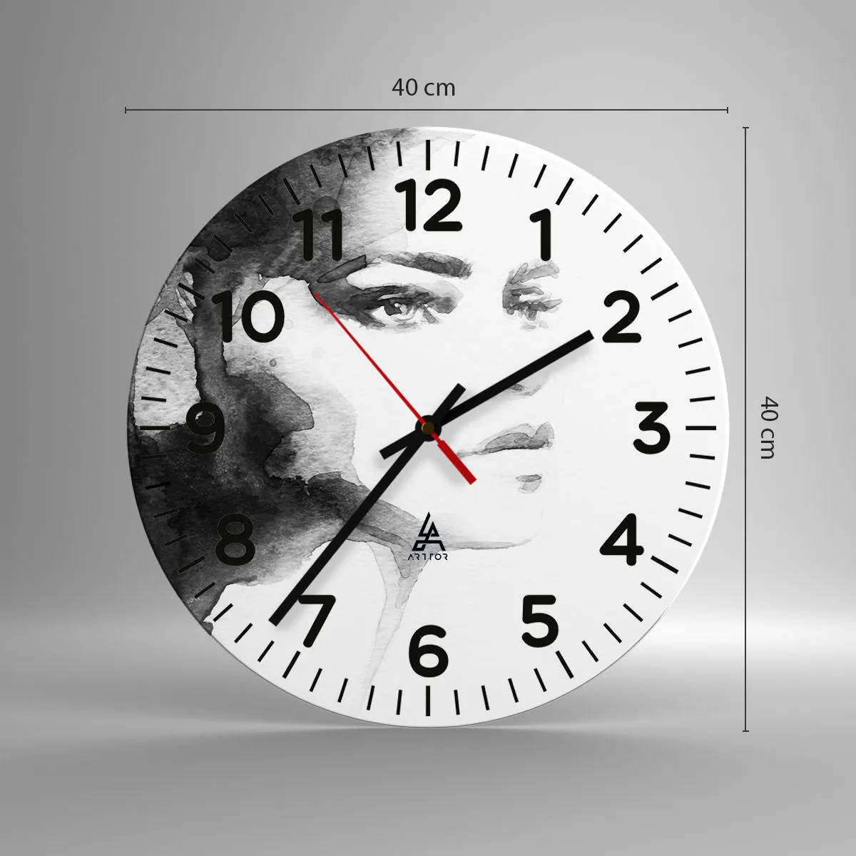 Wall clock - Clock on glass - Created from Mystery and Mist - 40x40 cm