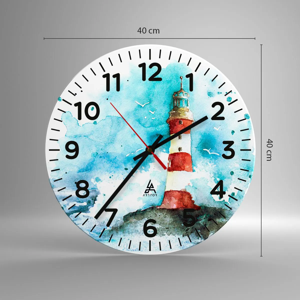 Orologio da parete - Orologio in Vetro - L'unità dei quattro elementi - 40x40 cm