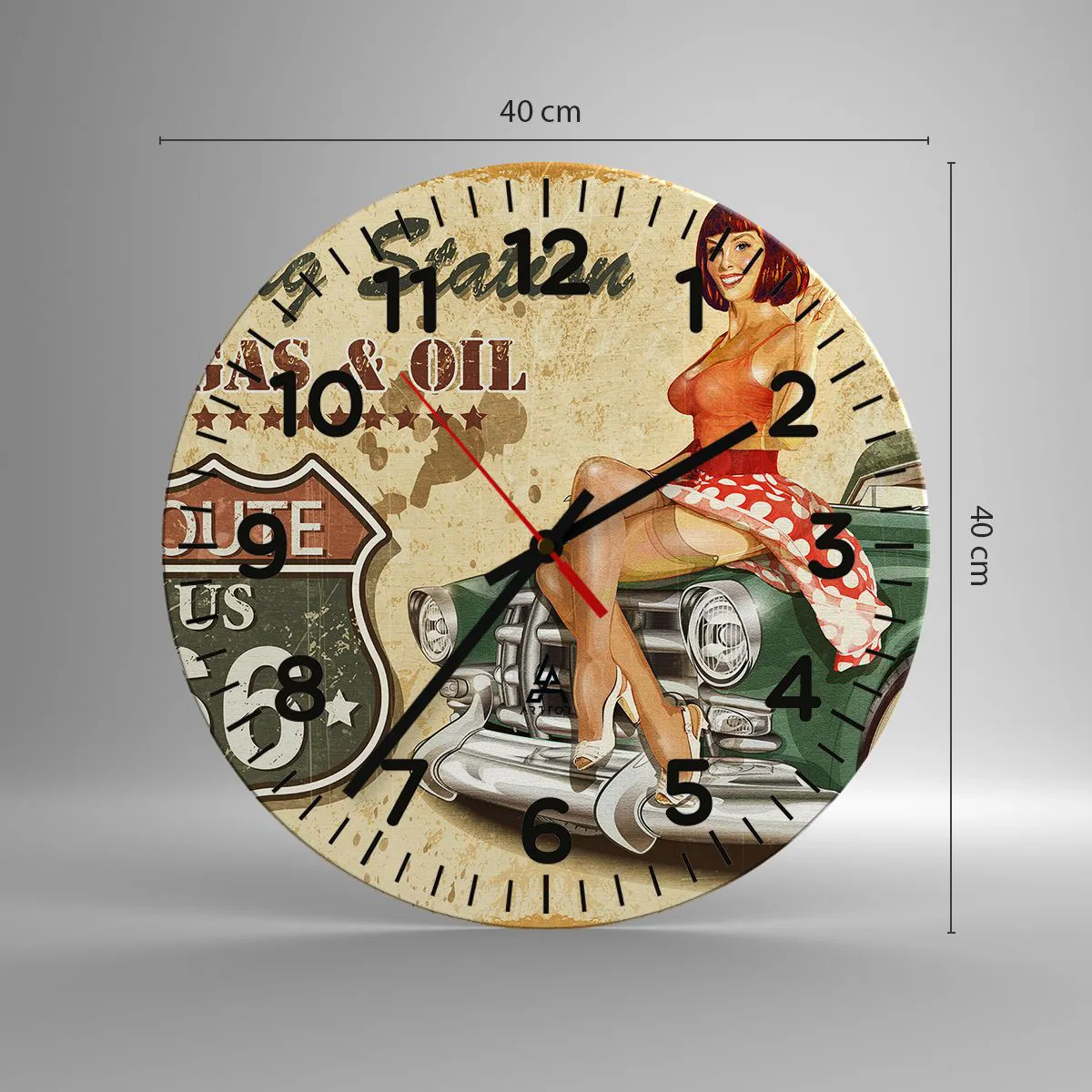 Orologio da parete - Orologio in Vetro - I fantastici anni '40 - 40x40 cm