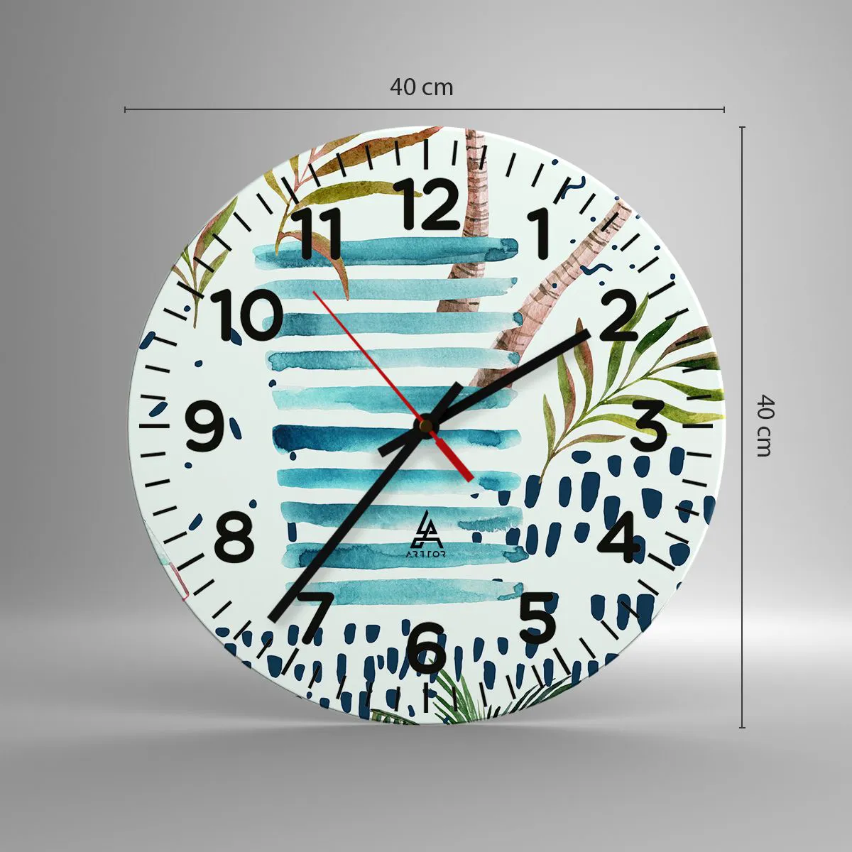 Orologio da parete - Orologio in Vetro - Vacanze sotto le palme - 40x40 cm