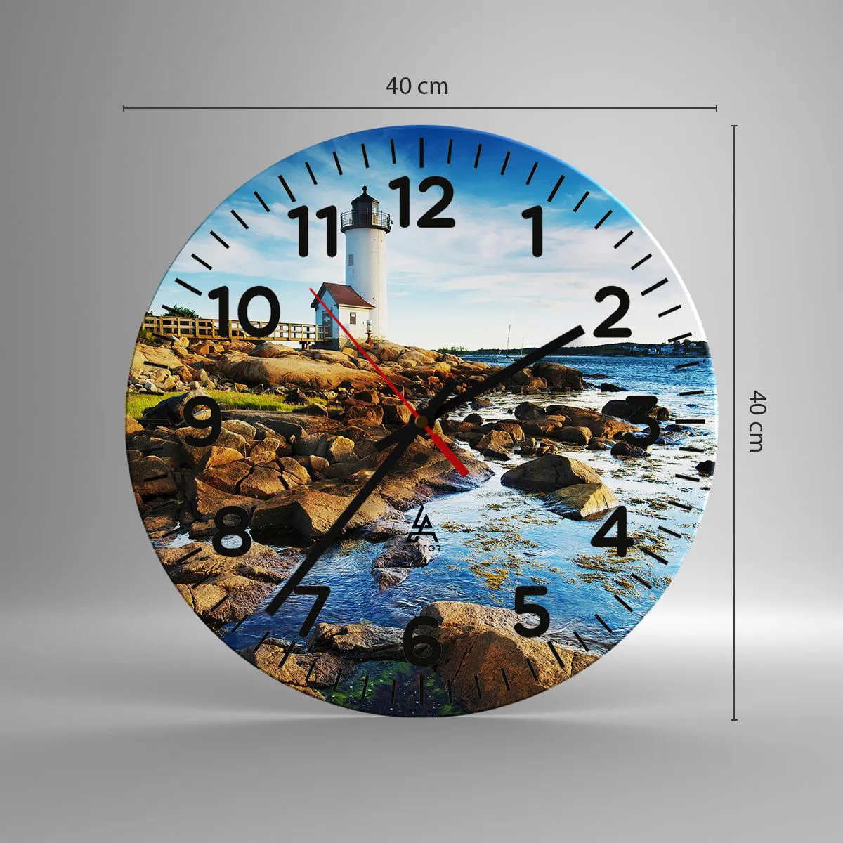 Wanduhr - Glasuhr - Komm glücklich zurück, ich warte - 40x40 cm