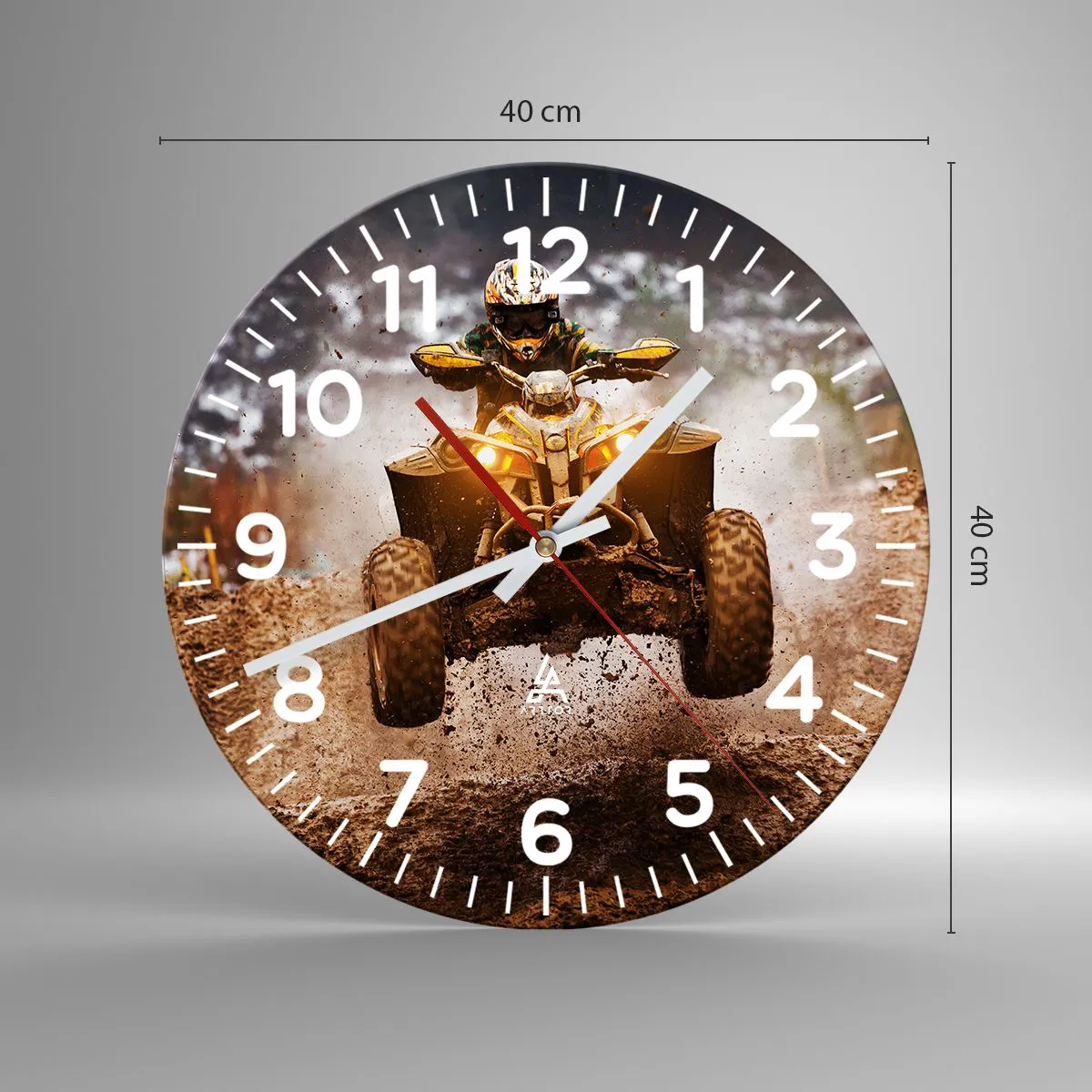 Ceas de perete - Ceas pe sticlă - No risk no fun - 40x40 cm