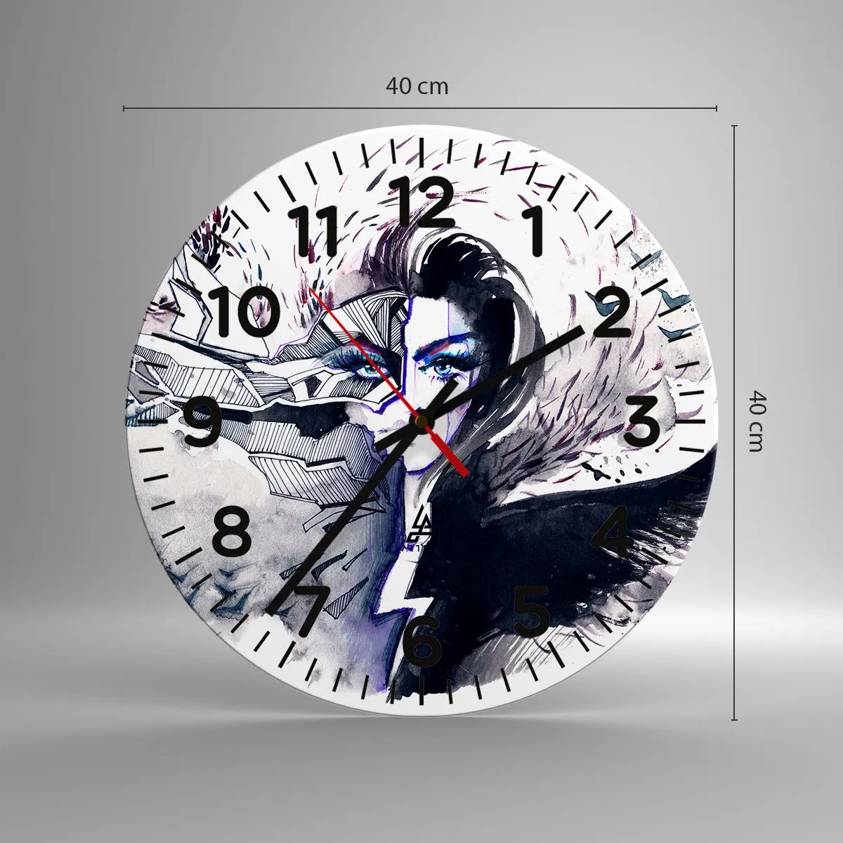 Zegar ścienny - Demoniczna i piękna - 40x40 cm