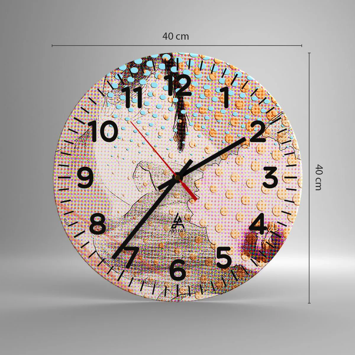 Wanduhr - Glasuhr - Comic-Heldin - 40x40 cm