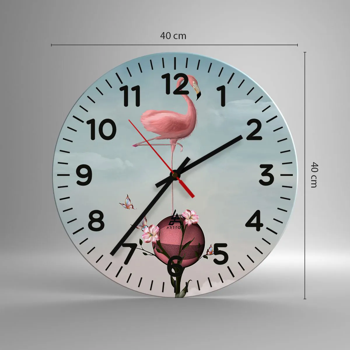 Relógio de parede - Relógio em vidro - Alegoria do basquetebol - 40x40 cm