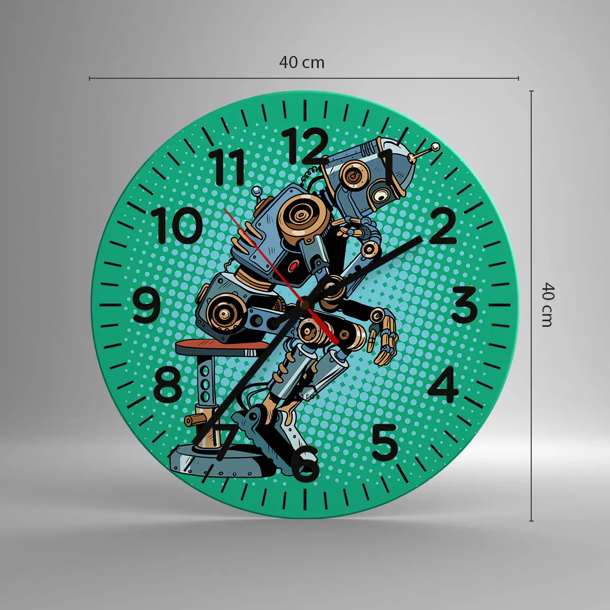 Wall clock - Clock on glass - On the Essence of Being - 40x40 cm
