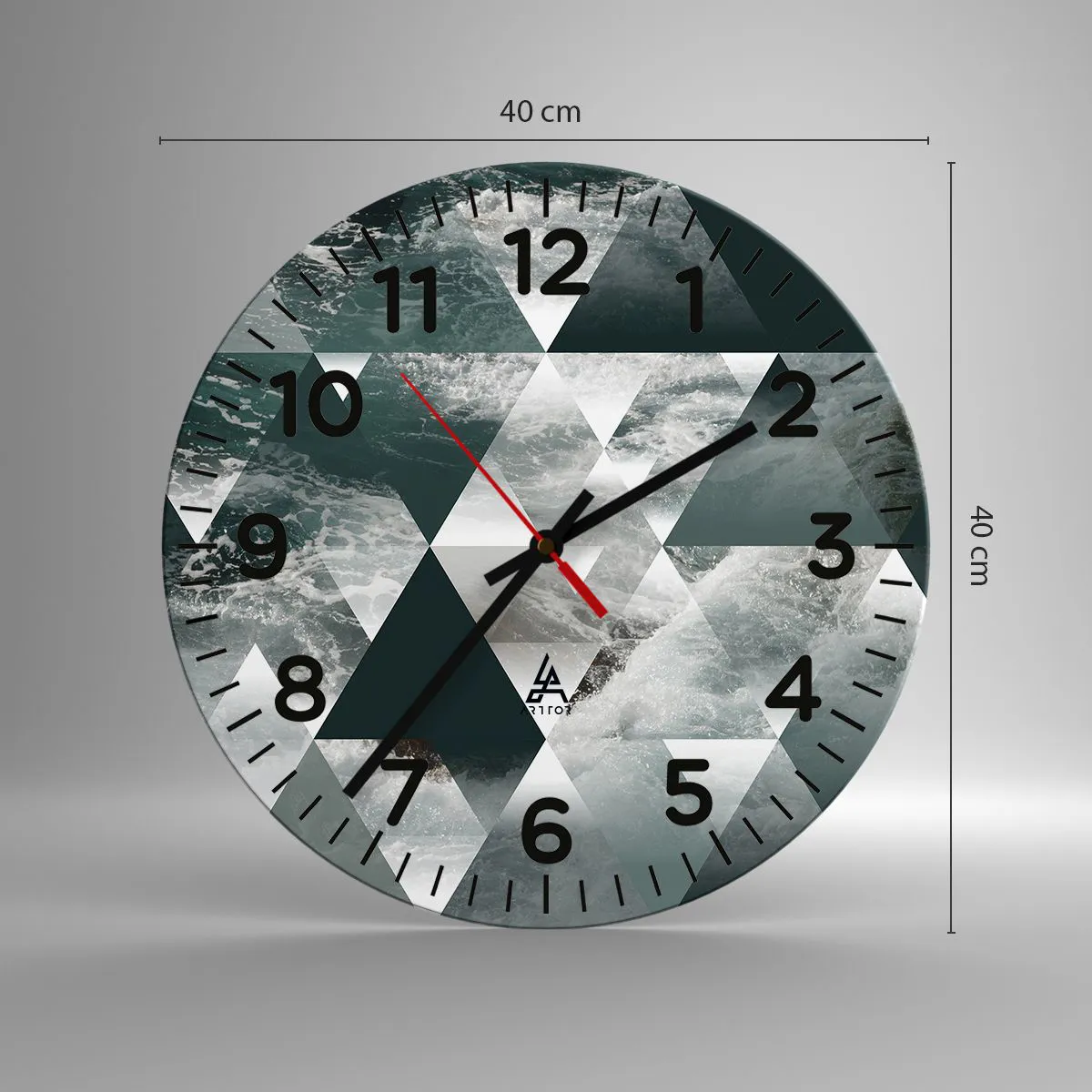 Relógio de parede - Relógio em vidro - Uma perspetiva de cristal - 40x40 cm