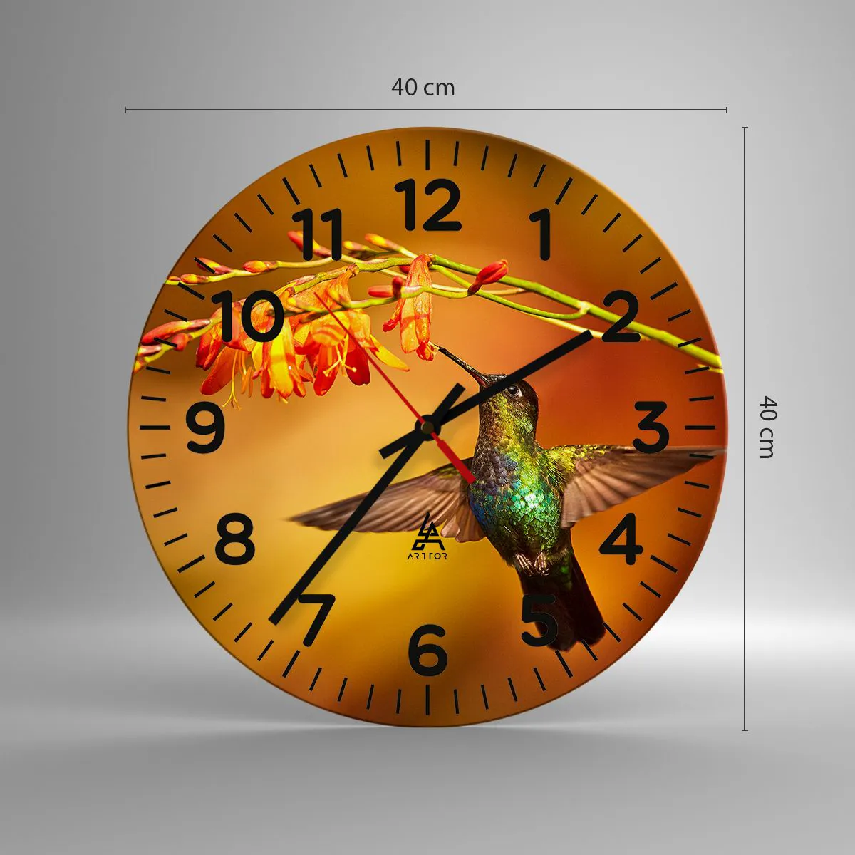 Väggklocka - Klocka på glas - Ljusbud enligt Mayafolket - 40x40 cm