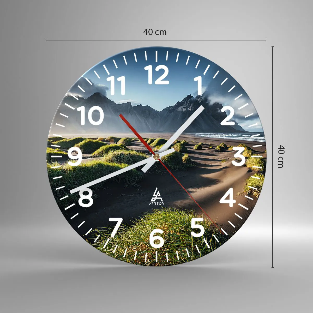 Reloj de pared - Reloj de vidrio - Armonía de los elementos - 40x40 cm