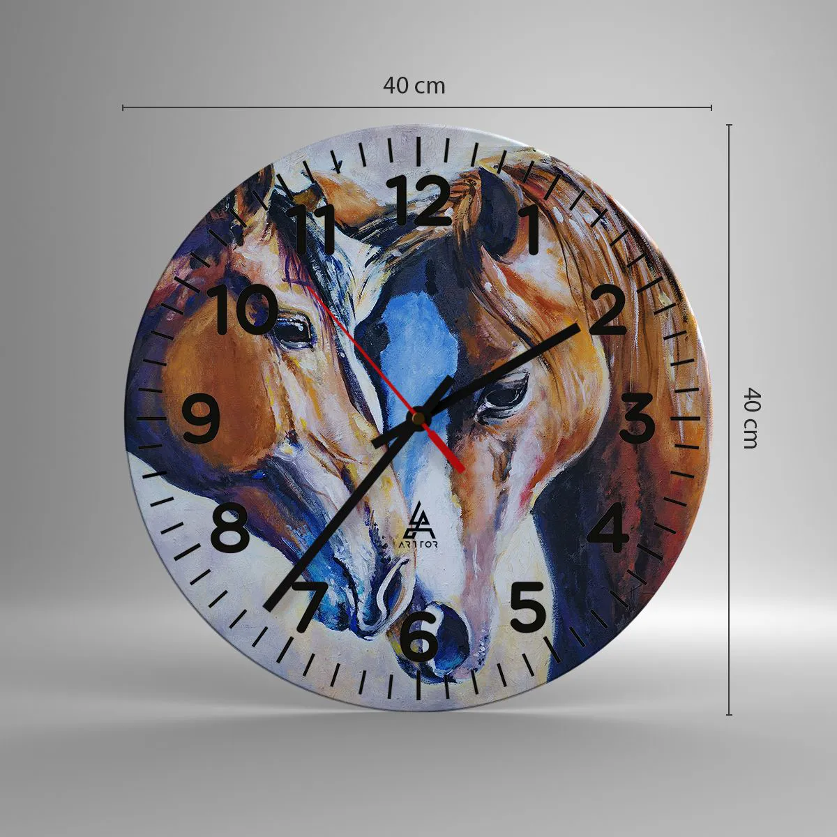 Ceas de perete - Ceas pe sticlă - Două suflete apropiate - 40x40 cm