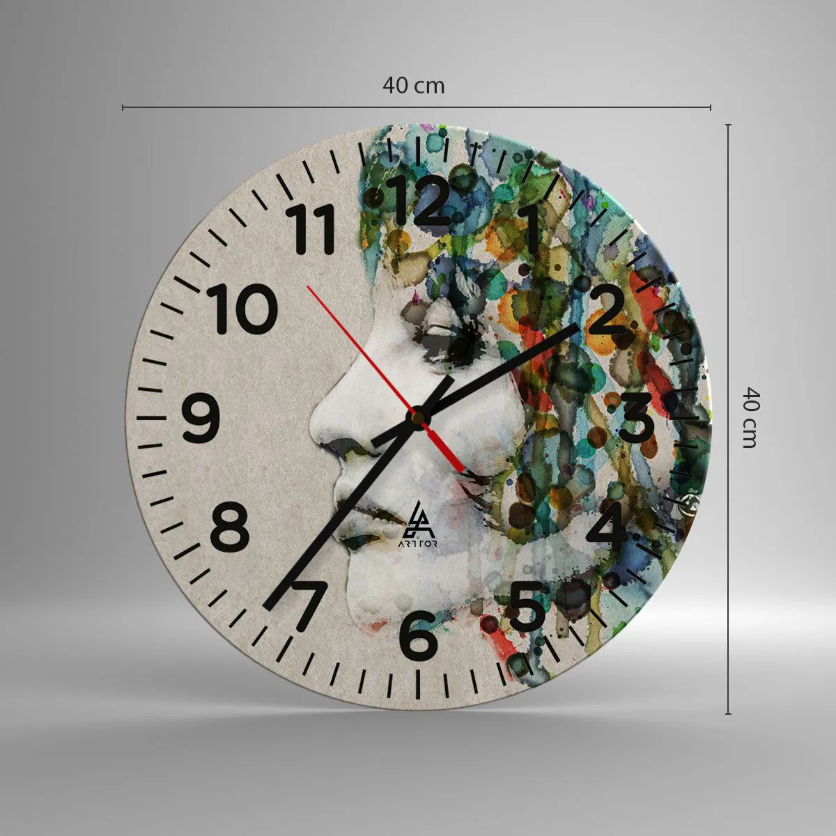 Vægur, Uret - Hun kom ud af den grå - 40x40 cm