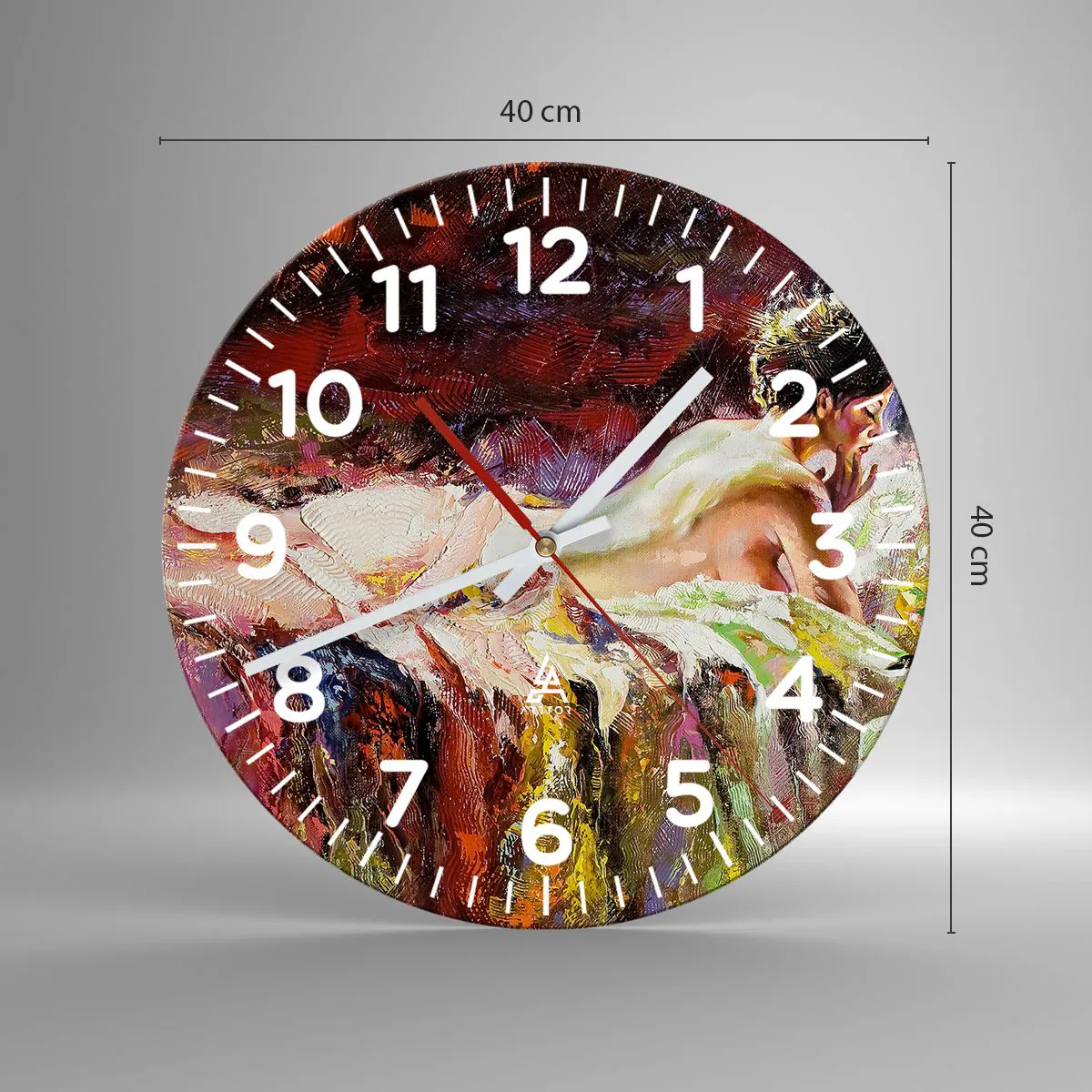 Wanduhr - Glasuhr - Venus in Gedanken - 40x40 cm