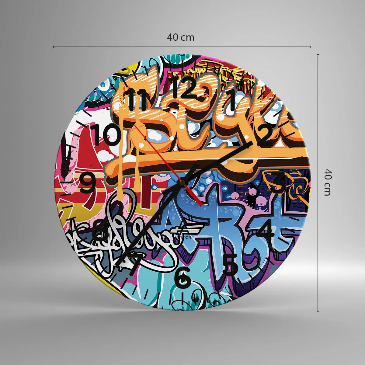 Wandklok - Klok - Muurschilderingen, muurschilderingen, muurschilderingen ... - 40x40 cm