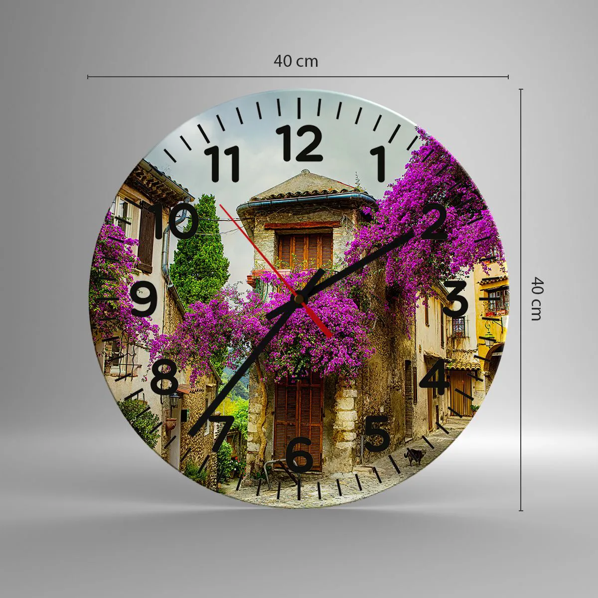 Ceas de perete - Ceas pe sticlă - Sub un baldachin floral - 40x40 cm