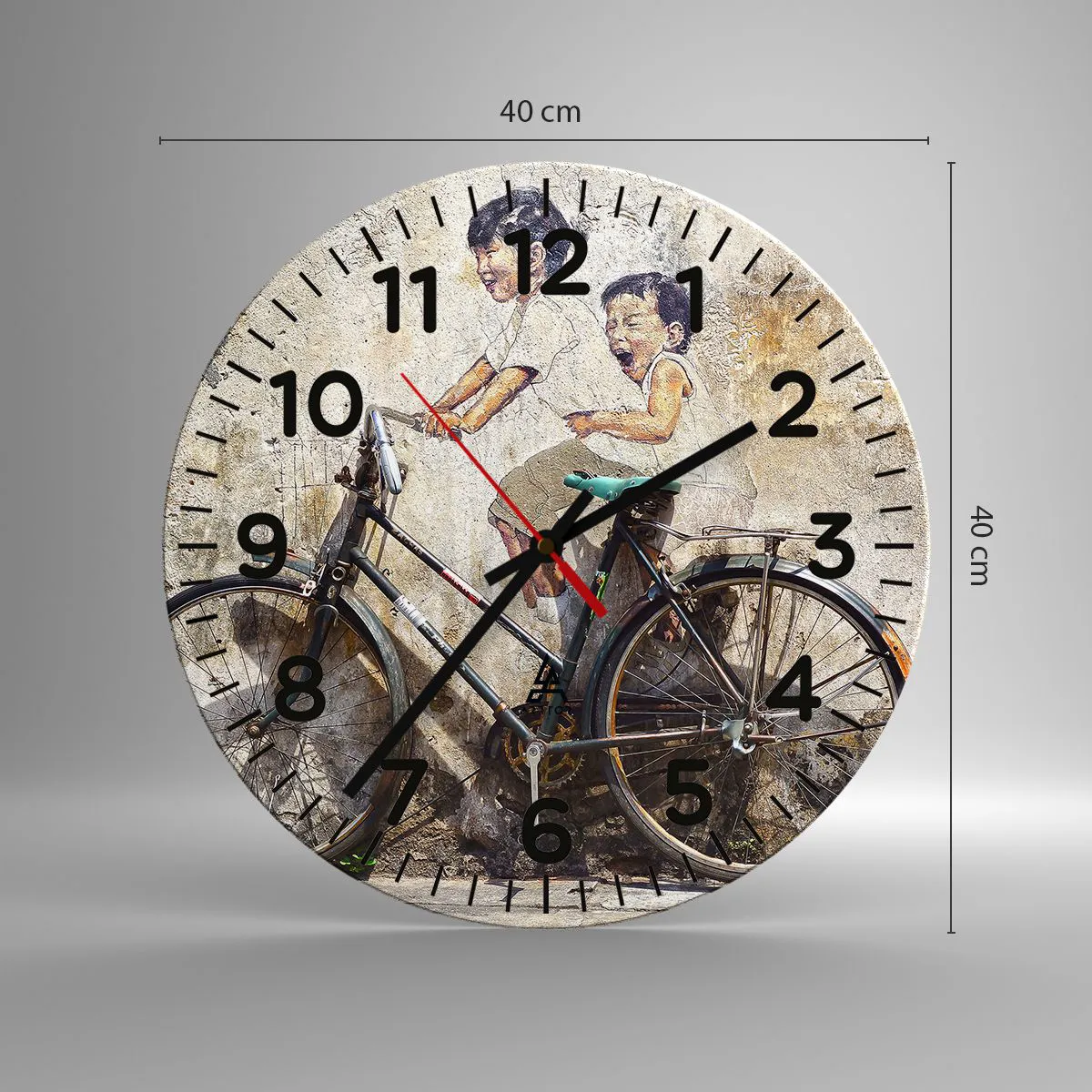 Reloj de pared - Reloj de vidrio - ¿Verdadero o falso? - 40x40 cm