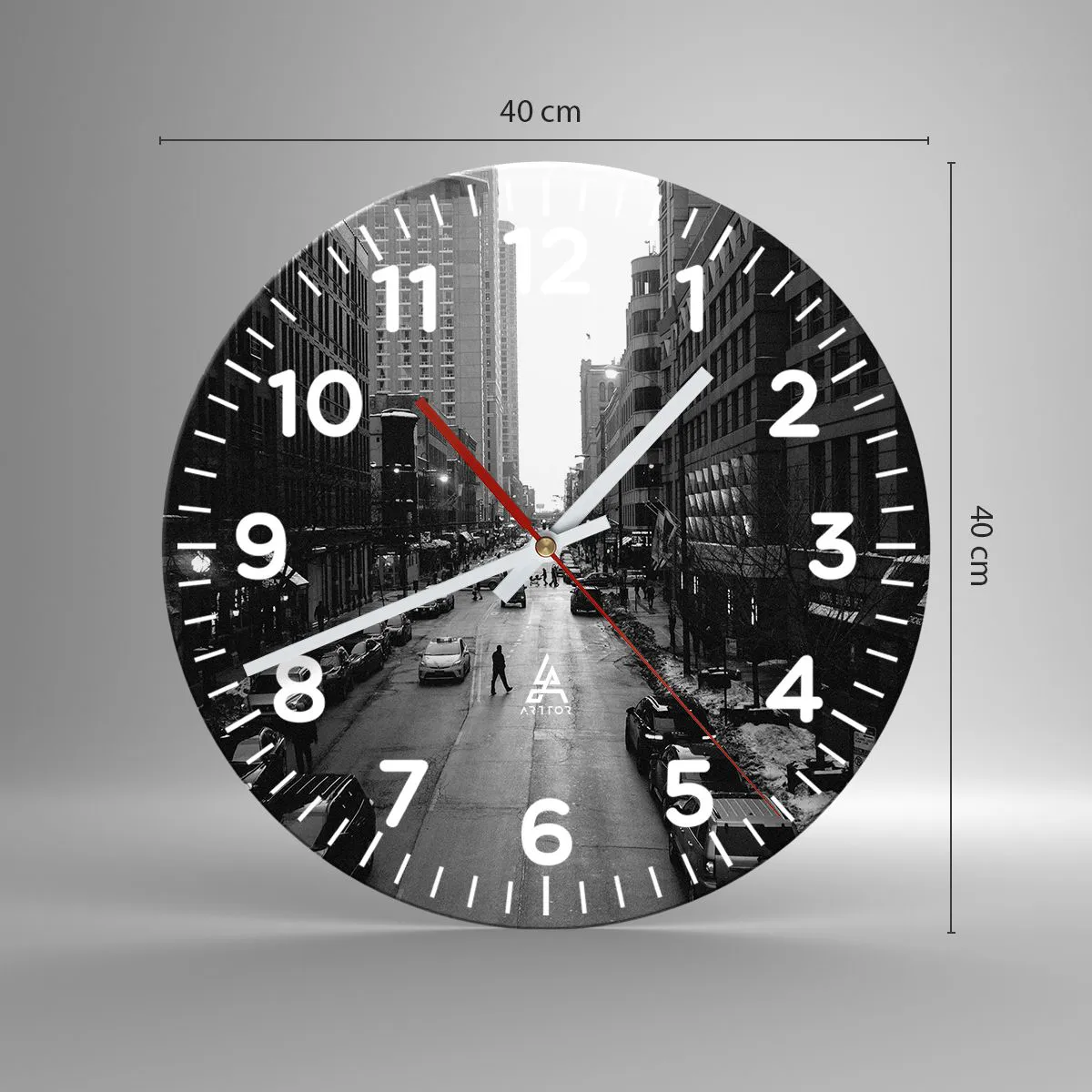 Relógio de parede - Relógio em vidro - Outro dia como todos os dias - 40x40 cm