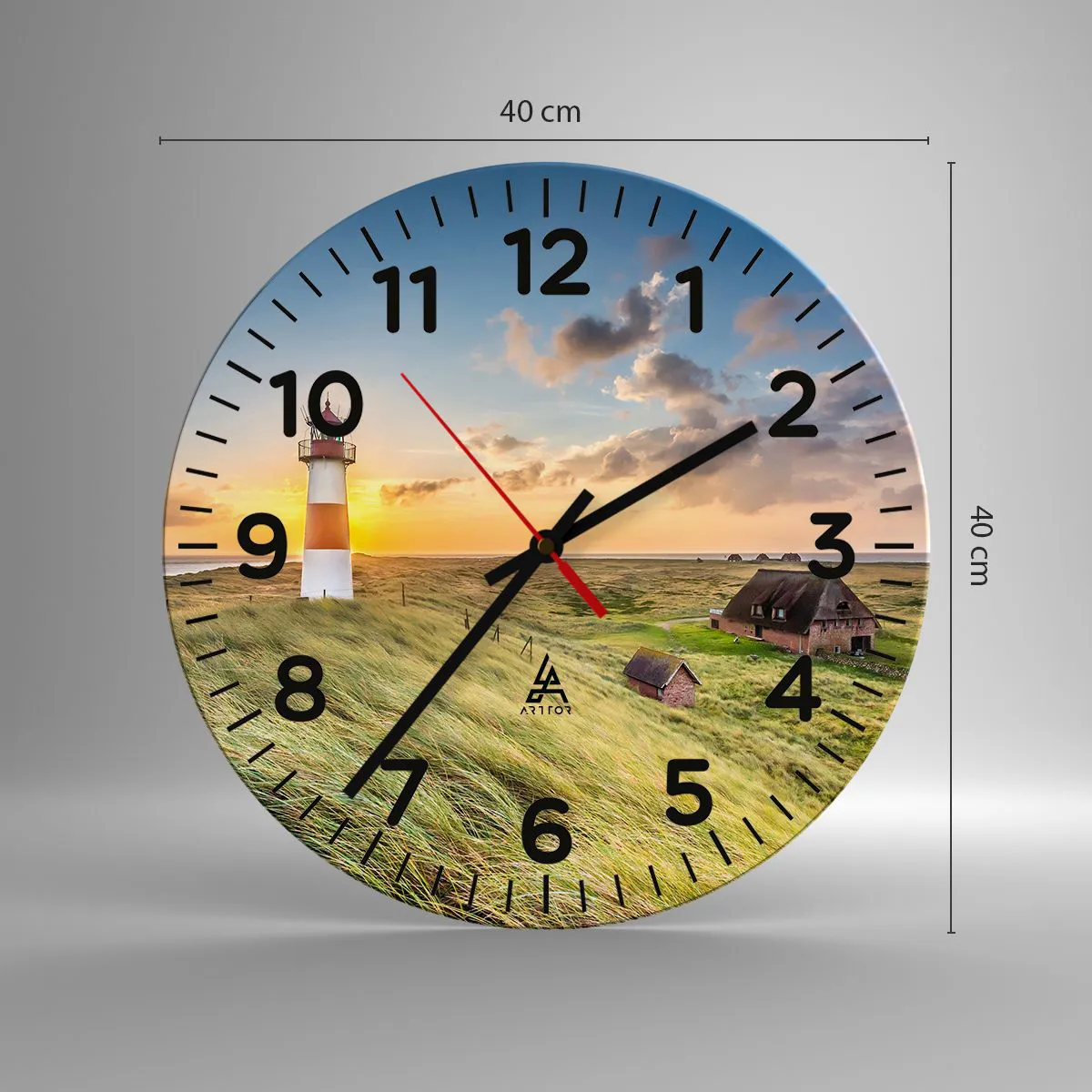 Relógio de parede - Relógio em vidro - Entre as ondas - 40x40 cm