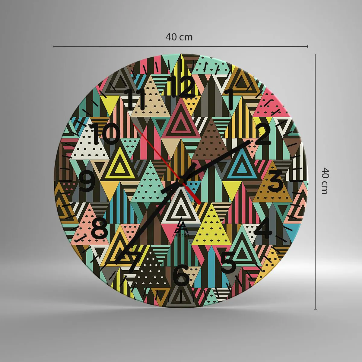 Wanduhr - Glasuhr - Im Rhythmus auf drei - 40x40 cm