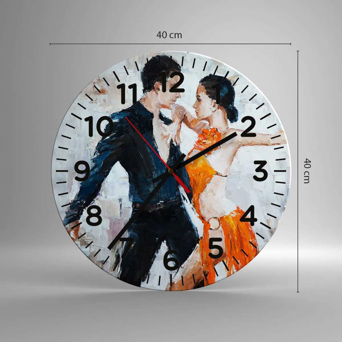 Wanduhr - Glasuhr - Schmutziges Tanzen - 40x40 cm