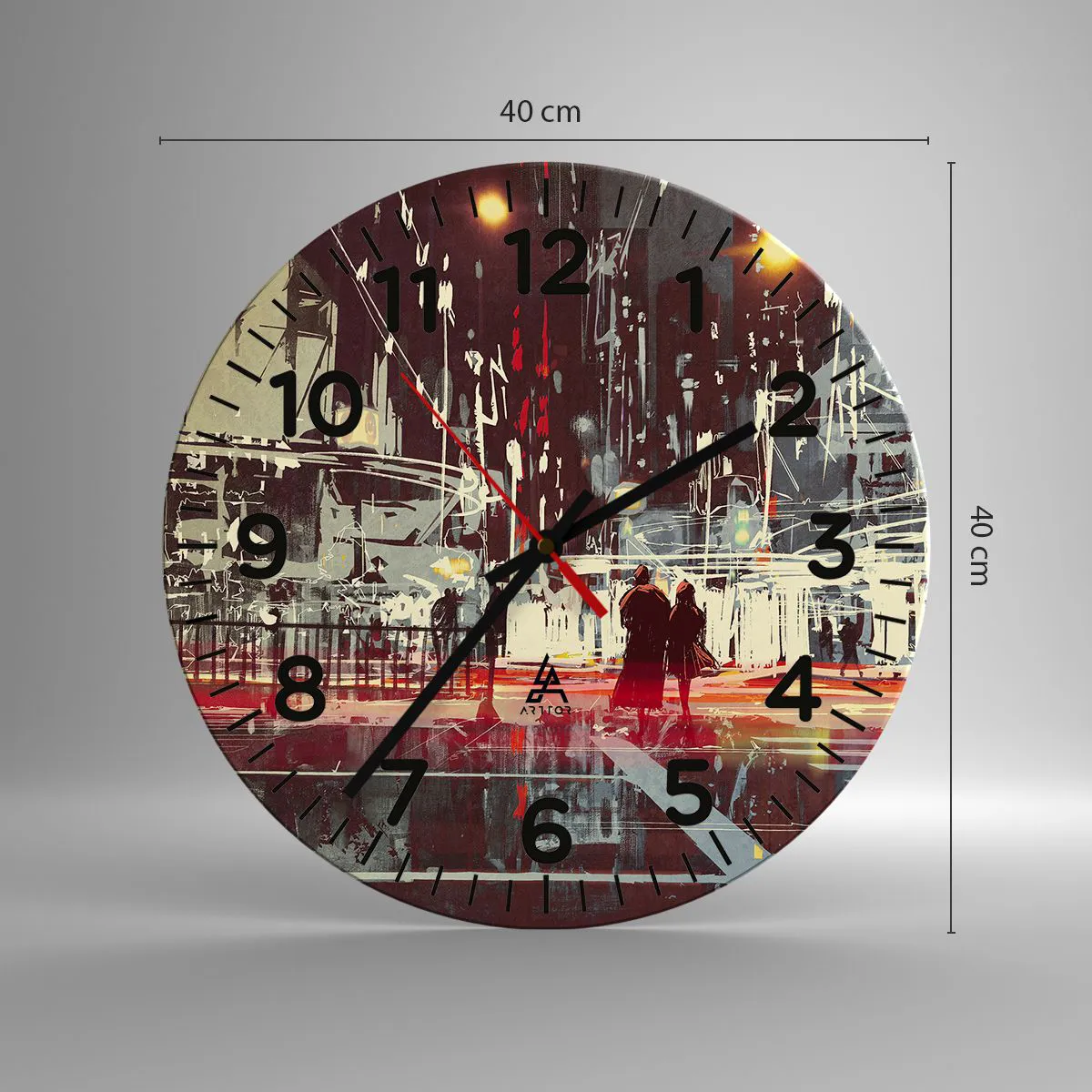 Relógio de parede - Relógio em vidro - Travessia metropolitana - 40x40 cm