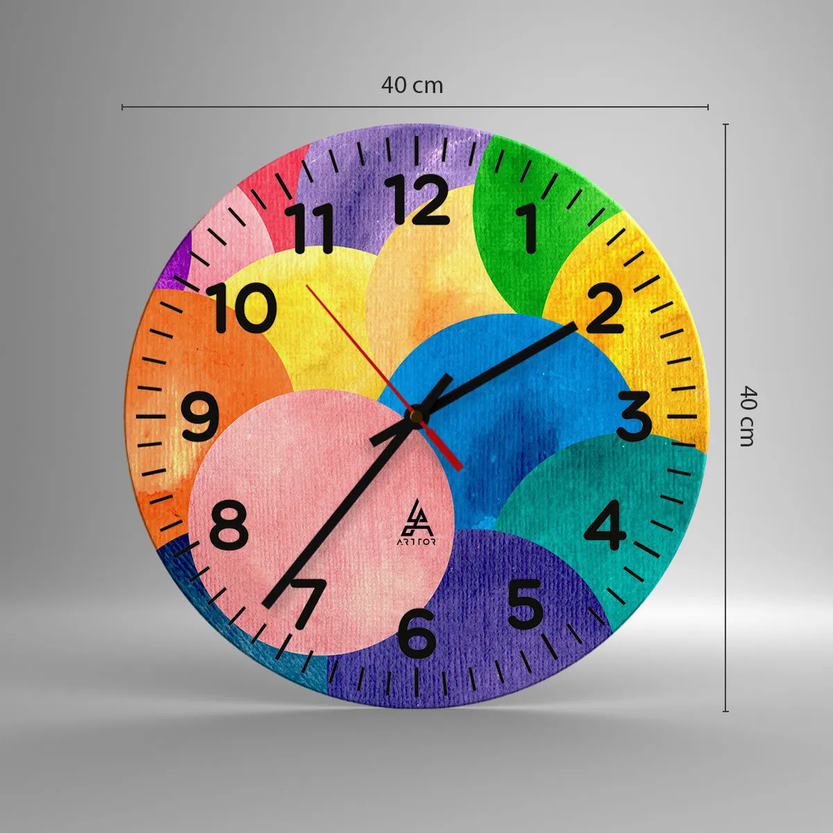 Wanduhr - Glasuhr - Die ursprüngliche Fülle des Lebens - 40x40 cm