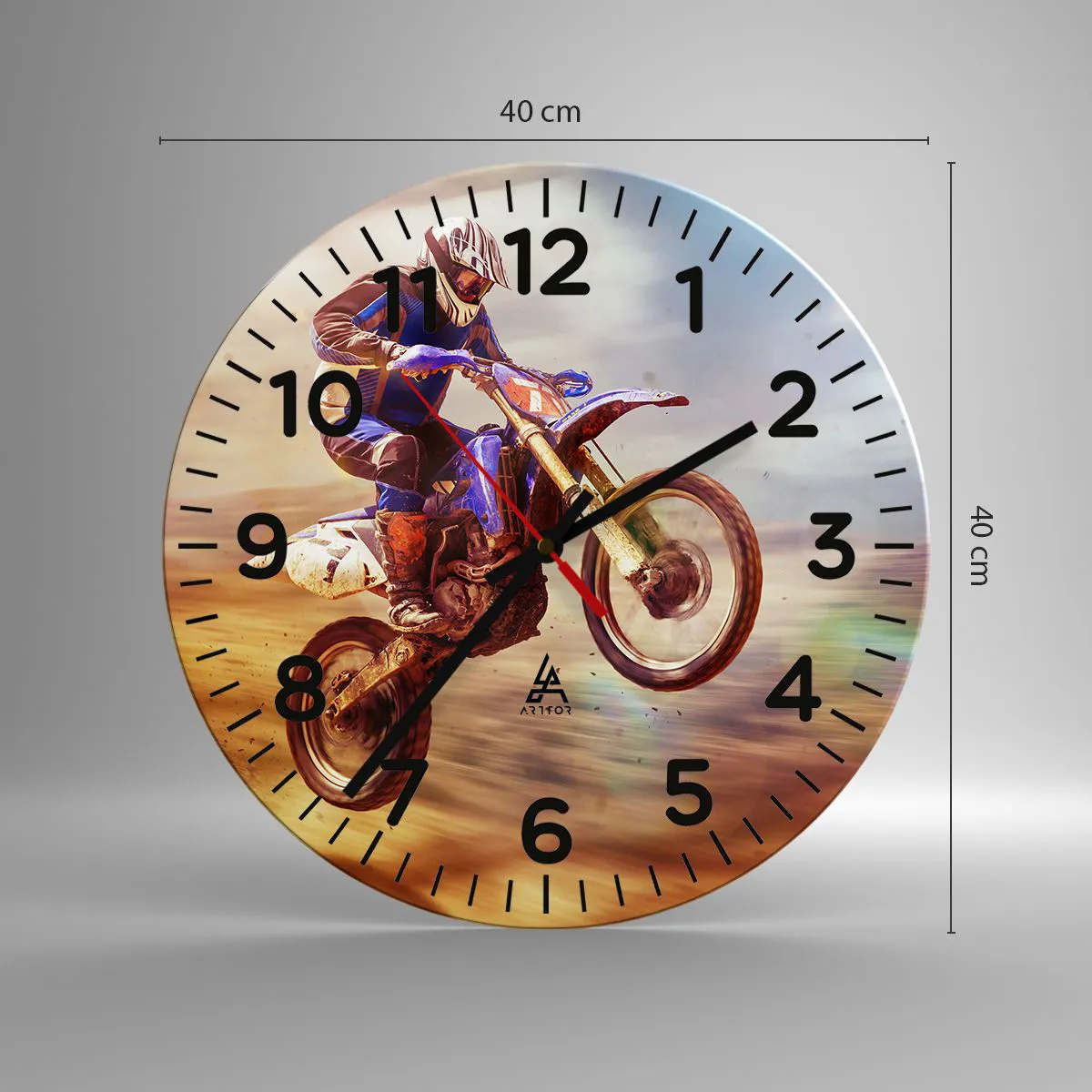 Zegar ścienny - Motocyklowy zawrót głowy - 40x40 cm