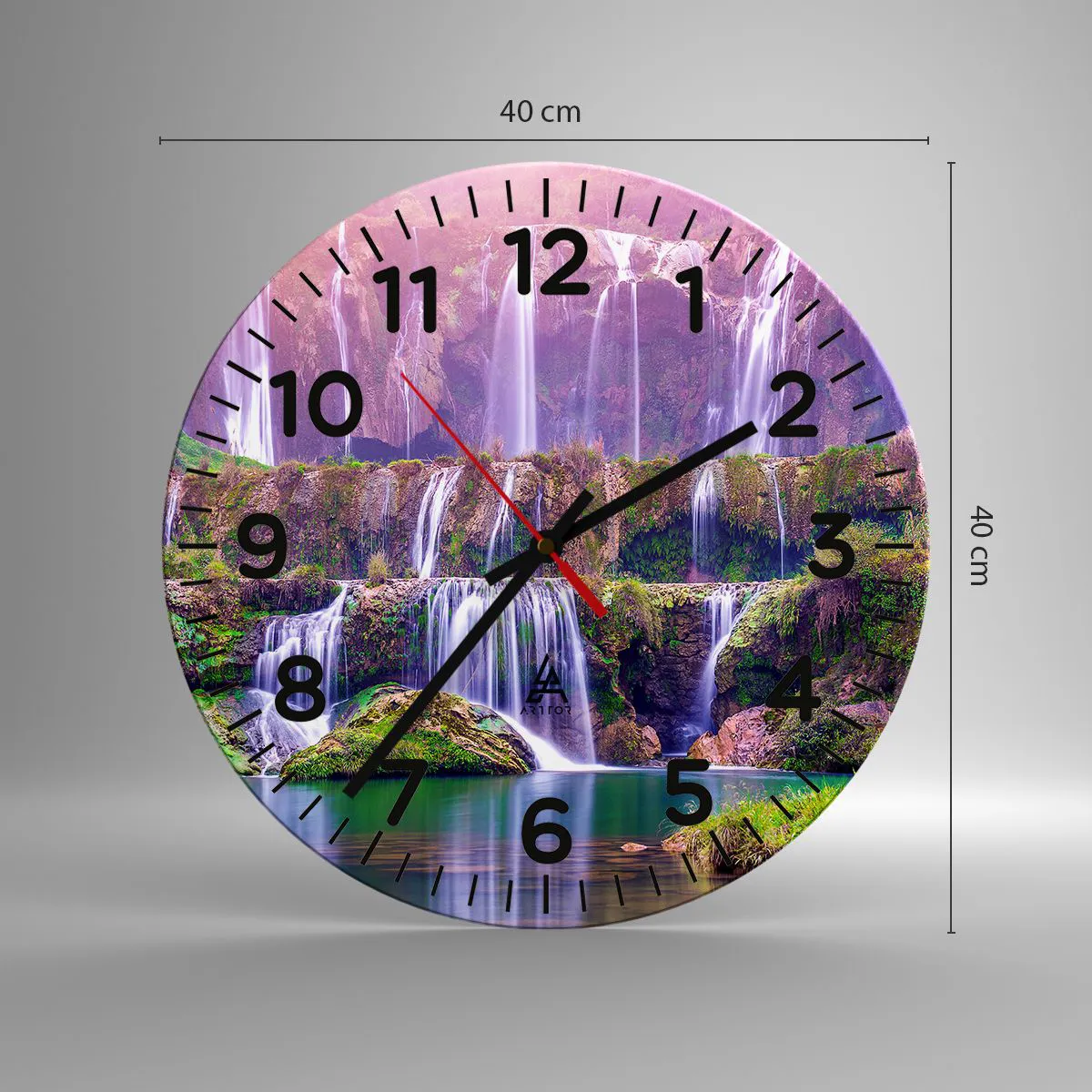 Ceas de perete - Ceas pe sticlă - Scara către cer - 40x40 cm