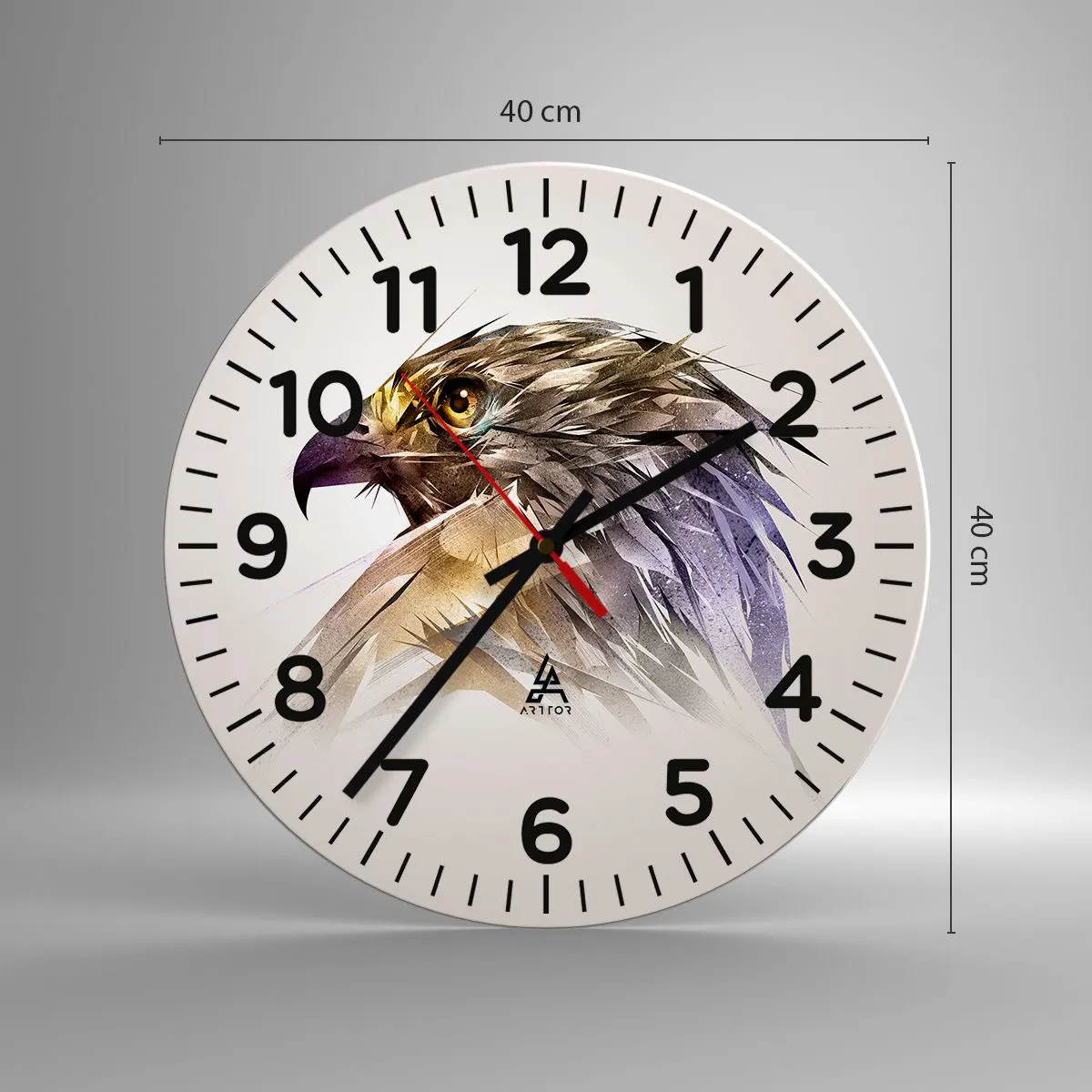 Ceas de perete - Ceas pe sticlă - Portretul unui războinic - 40x40 cm