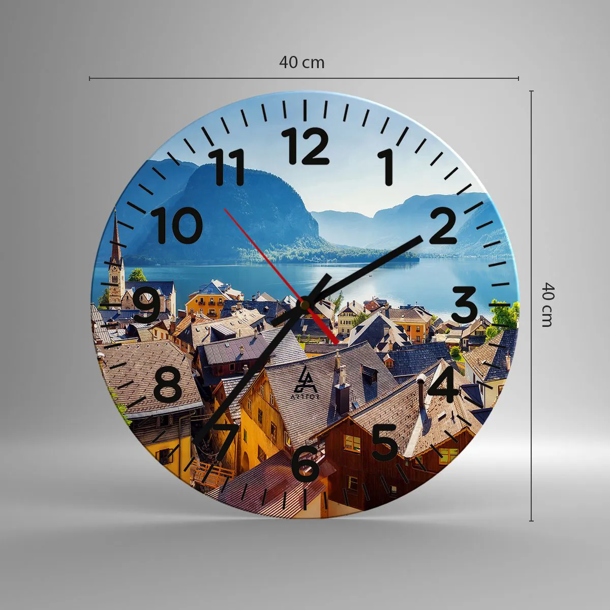 Reloj de pared - Reloj de vidrio - No podría ser más pintoresco - 40x40 cm