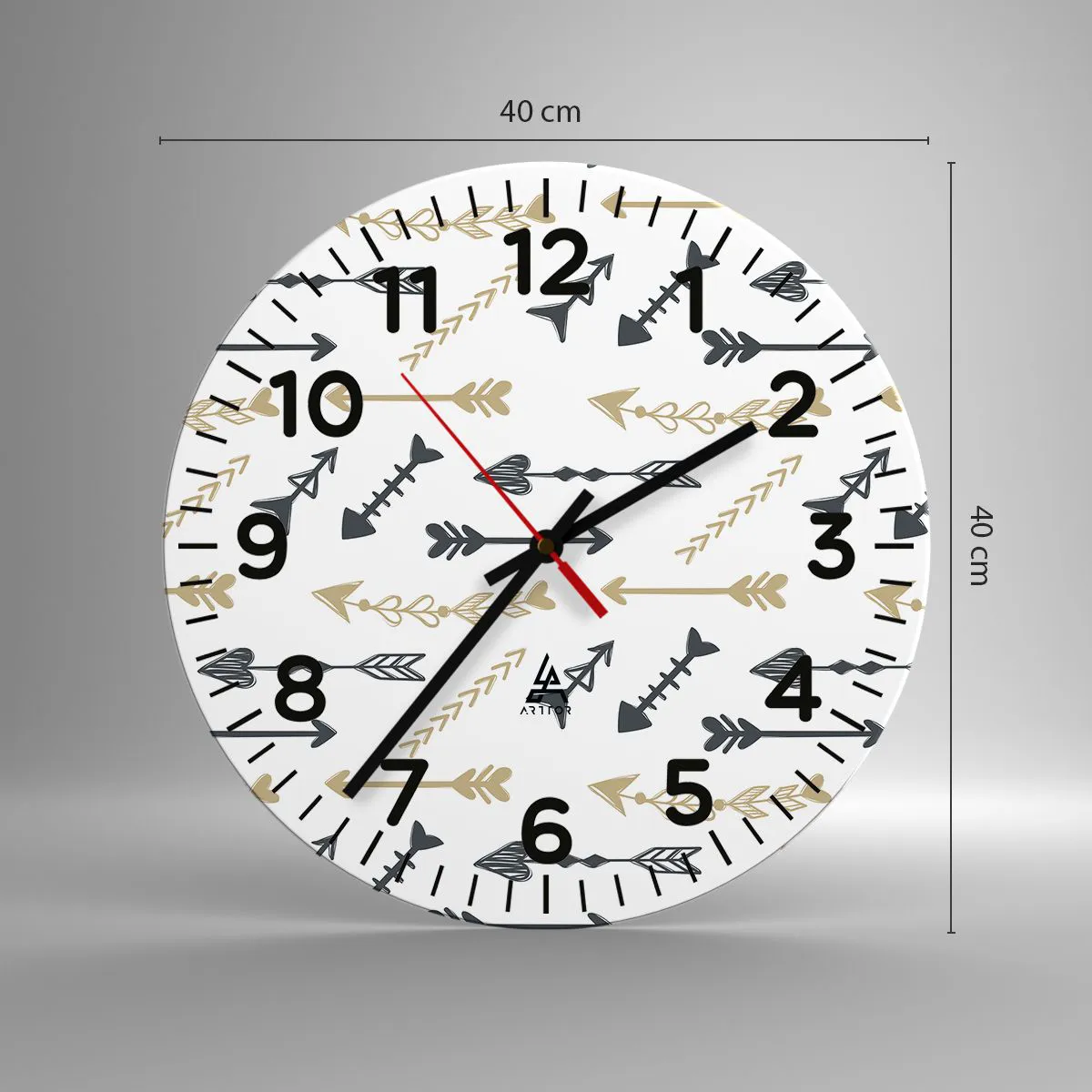 Ceas de perete - Ceas pe sticlă - Visul arcașului - 40x40 cm