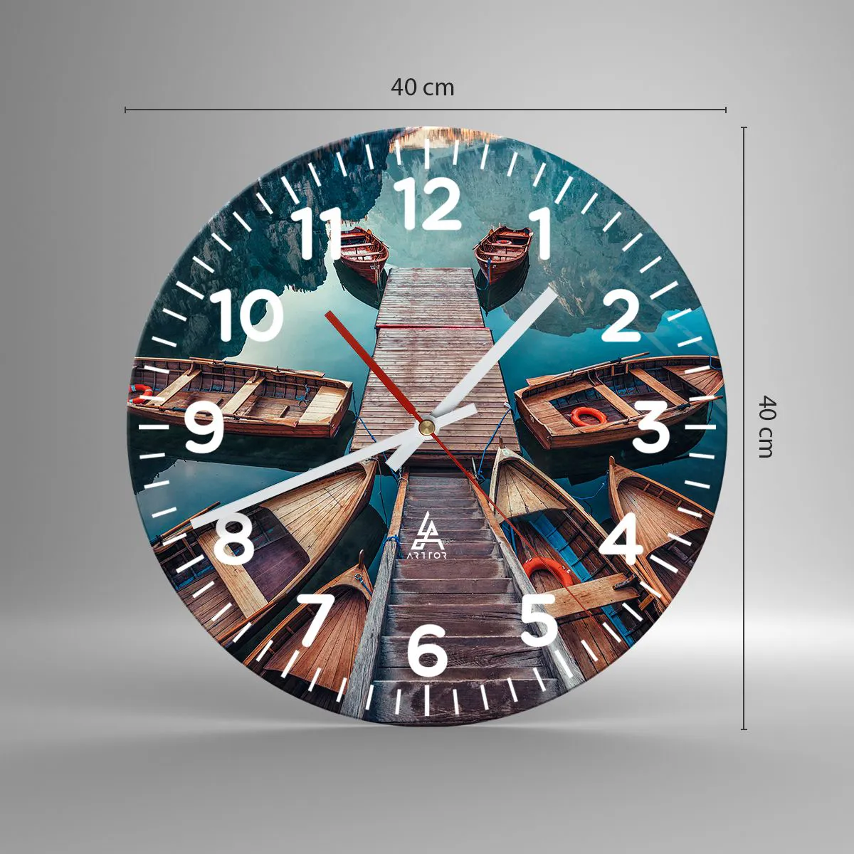 Ceas de perete - Ceas pe sticlă - Așteptând în port - 40x40 cm