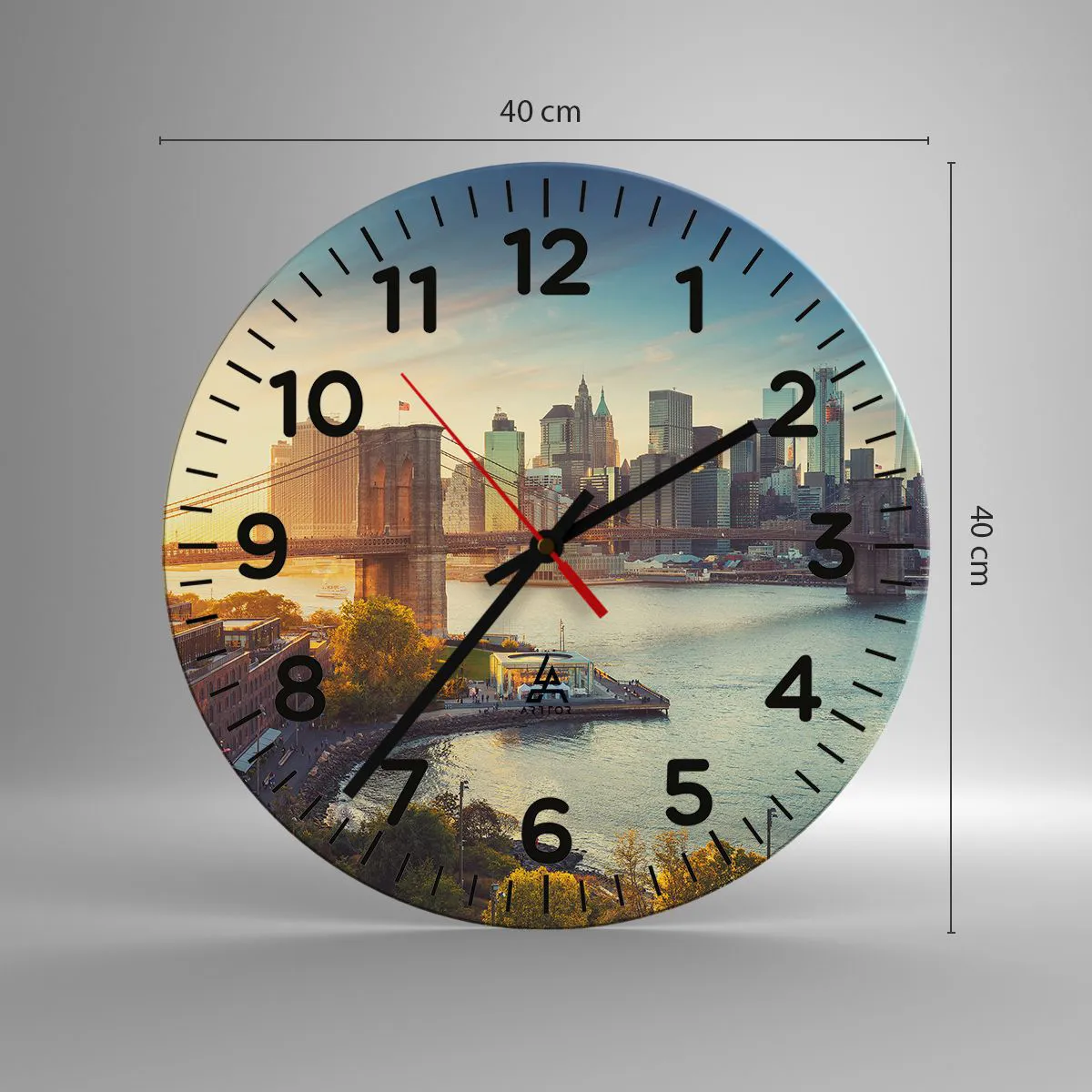 Nástenné hodiny - Svitanie veľkomesta - 40x40 cm