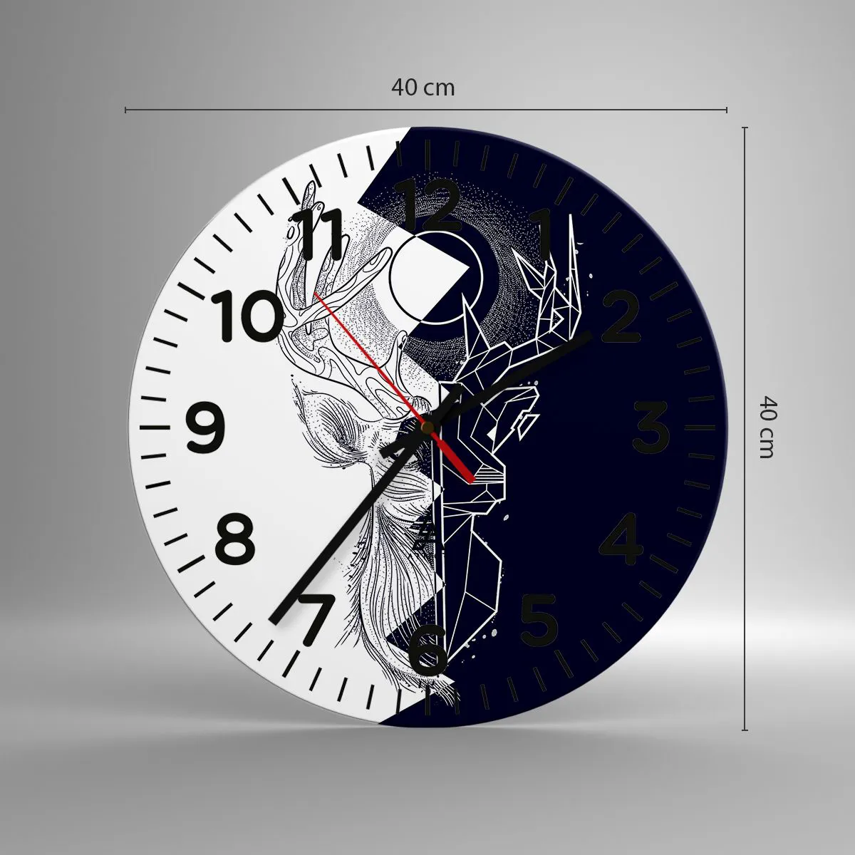 Orologio da parete - Orologio in Vetro - Lotta e unità degli opposti - 40x40 cm