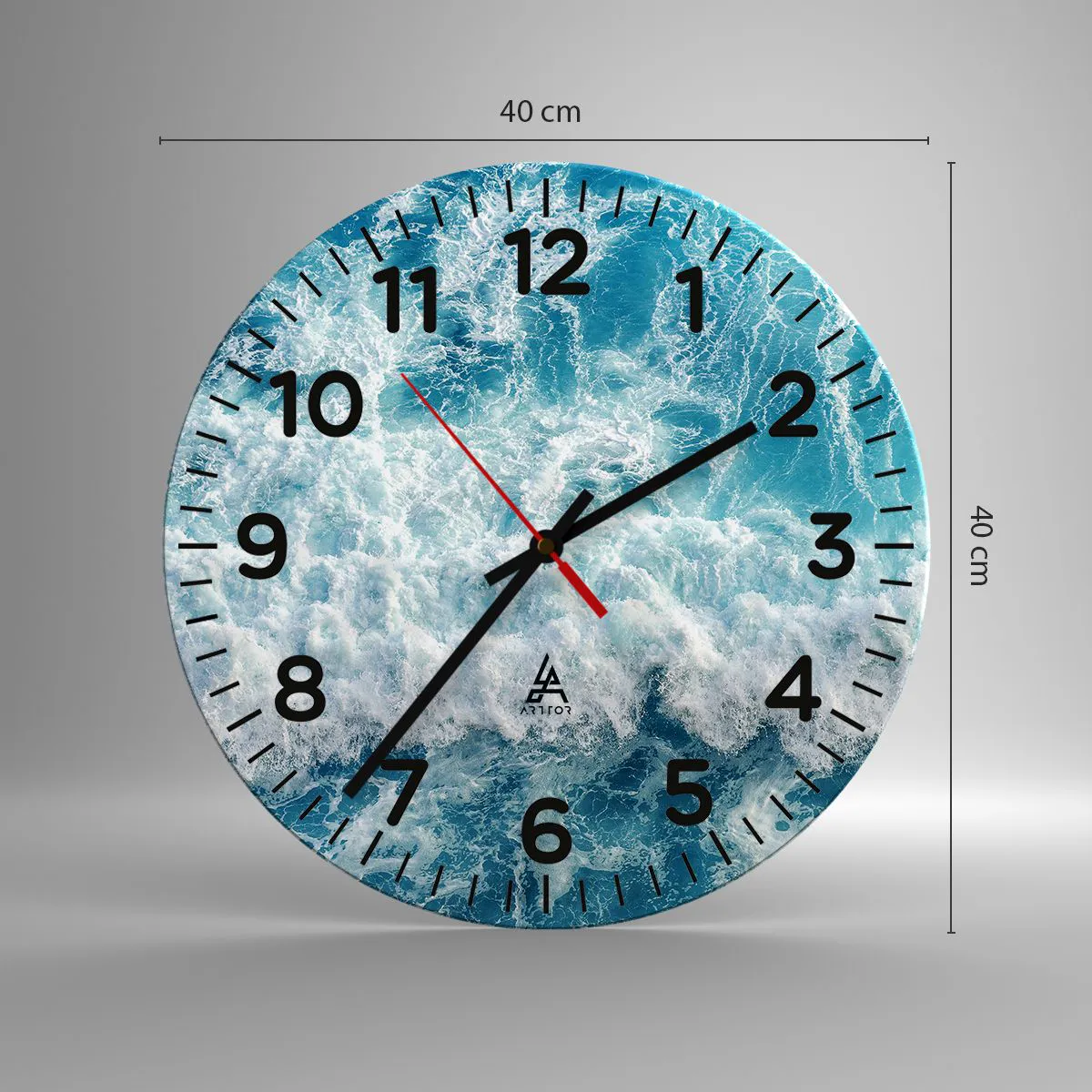 Relógio de parede - Relógio em vidro - Alegremente e aos saltos - 40x40 cm