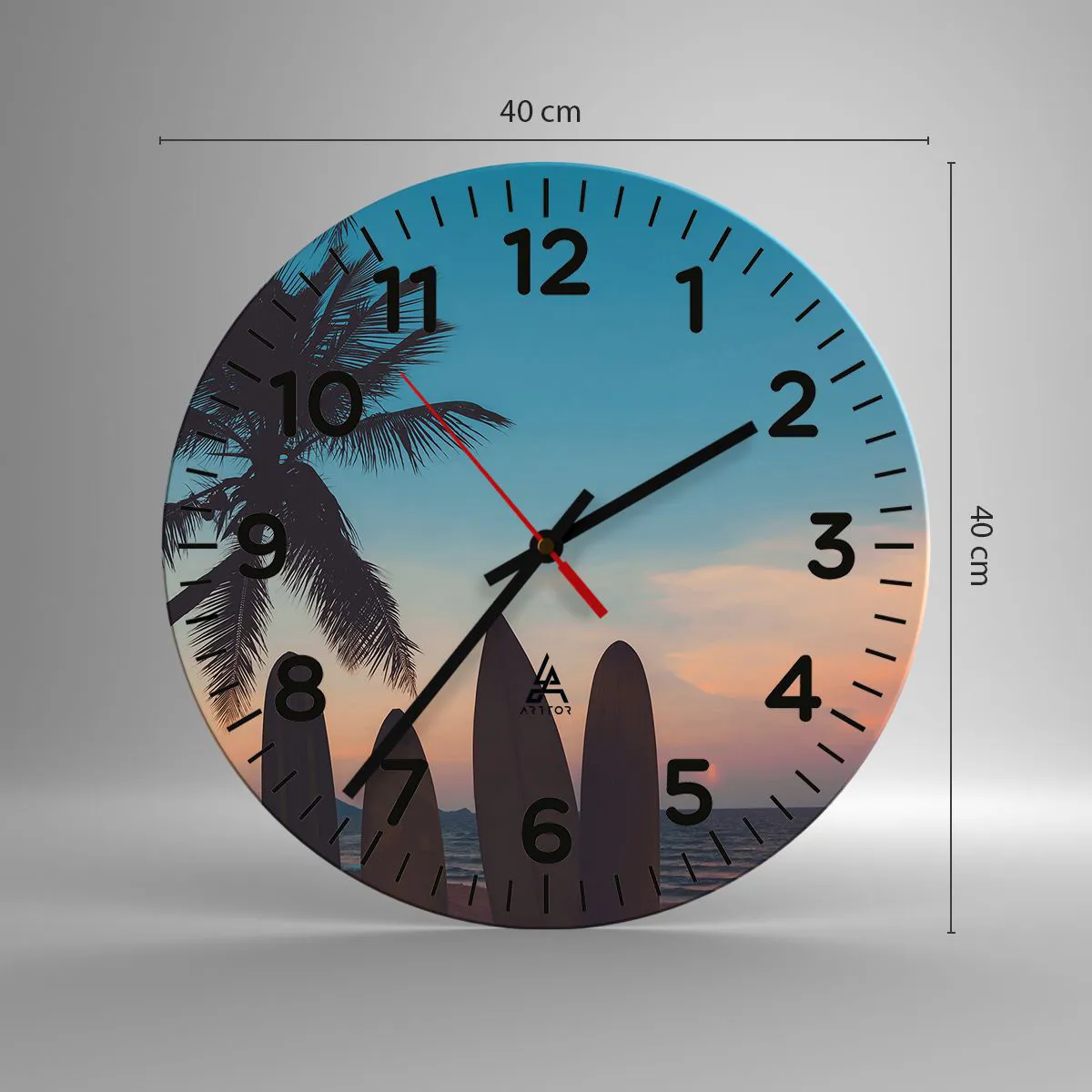 Väggklocka - Klocka på glas - Imorgon blir det också kul - 40x40 cm