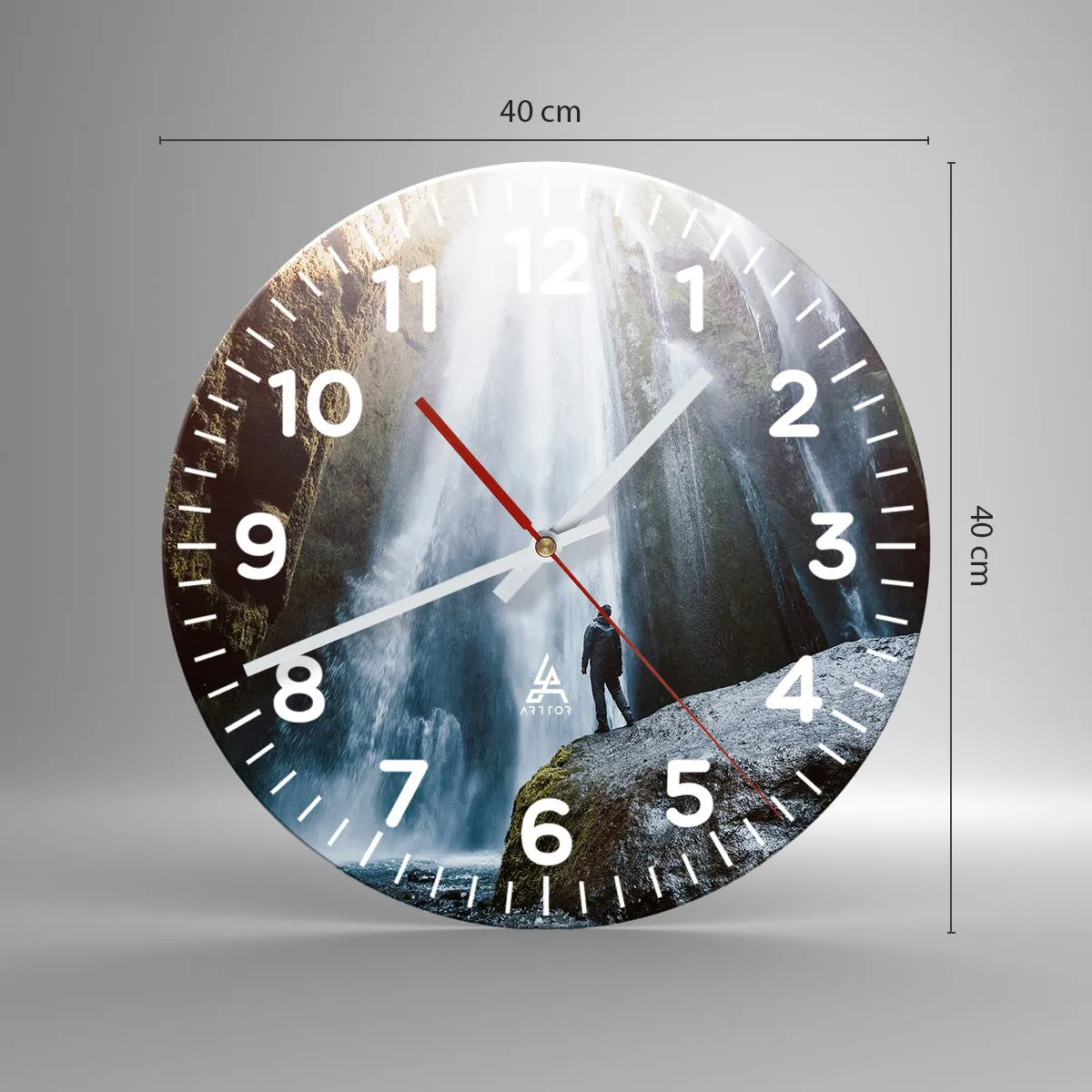 Ceas de perete - Ceas pe sticlă - Restabilirea proporțiilor - 40x40 cm