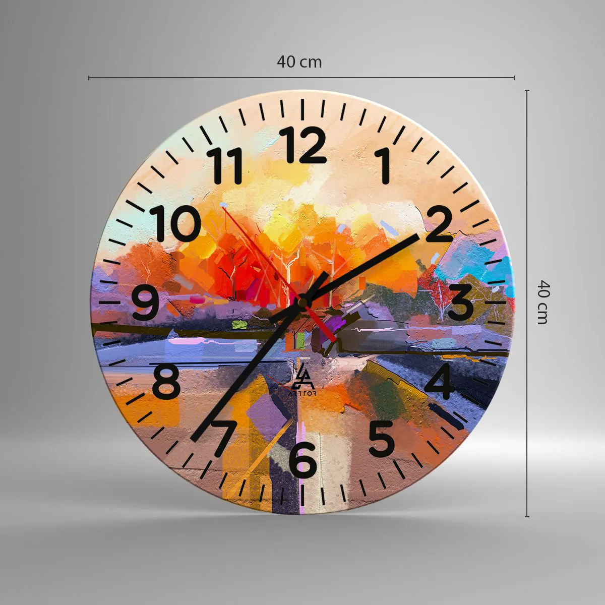 Wanduhr - Glasuhr - Der Herbst ist geworden - 40x40 cm