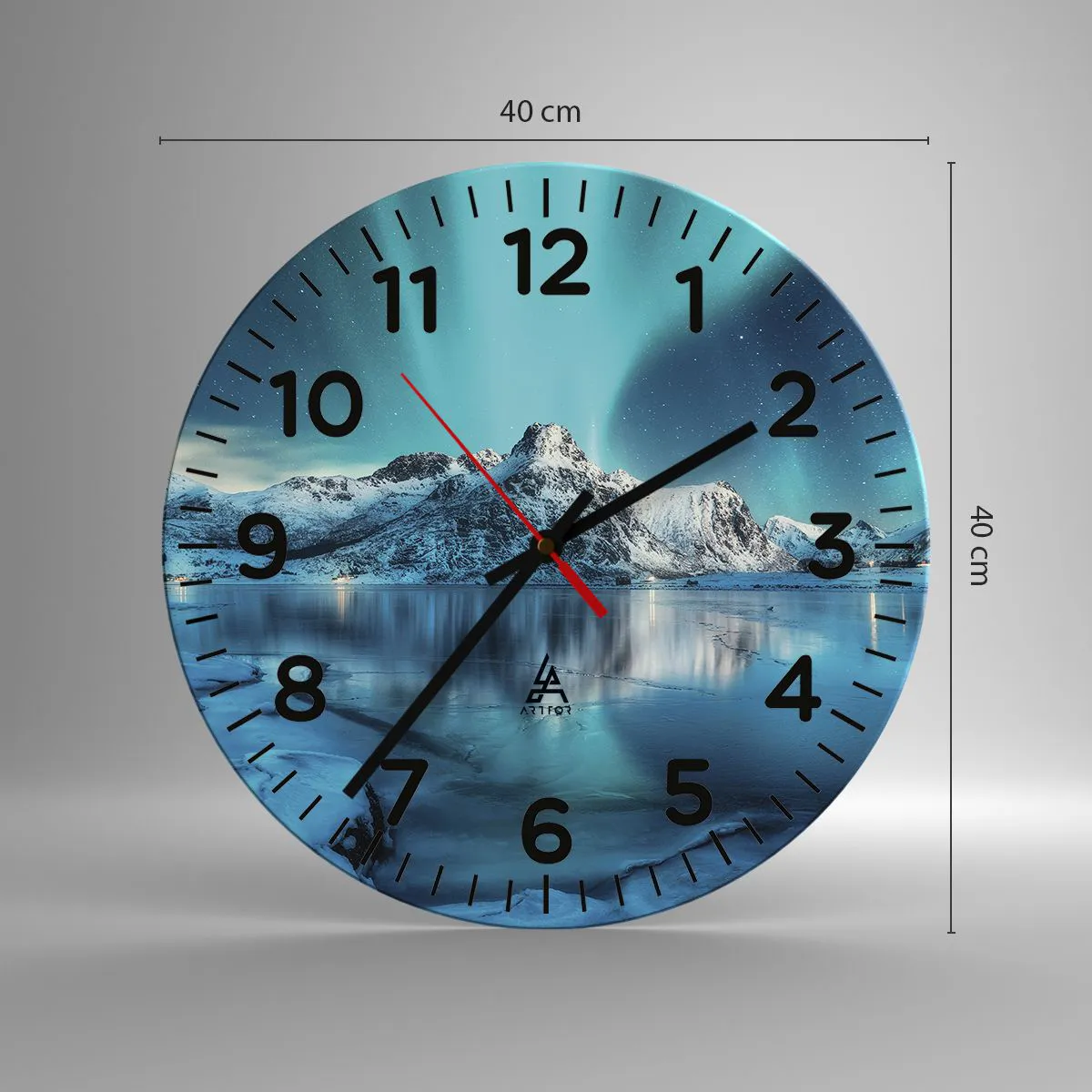 Ceas de perete - Ceas pe sticlă - Noaptea de lumină - 40x40 cm