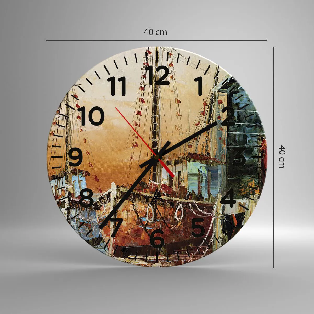 Ceas de perete - Ceas pe sticlă - Întoarcere pașnică - 40x40 cm