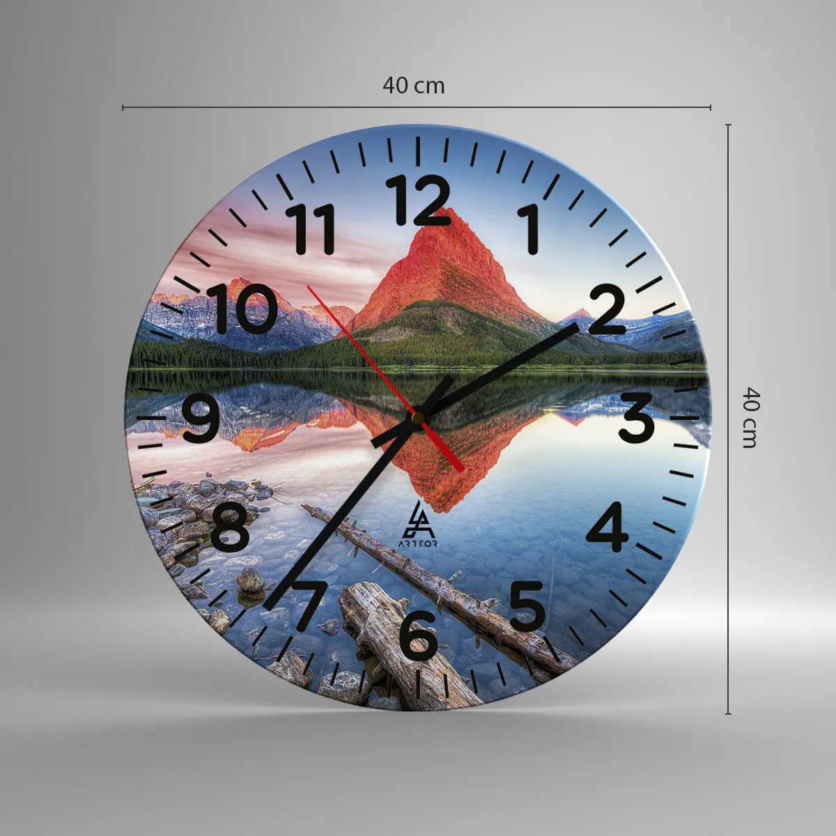 Reloj de pared - Reloj de vidrio - Cálido y frío - 40x40 cm