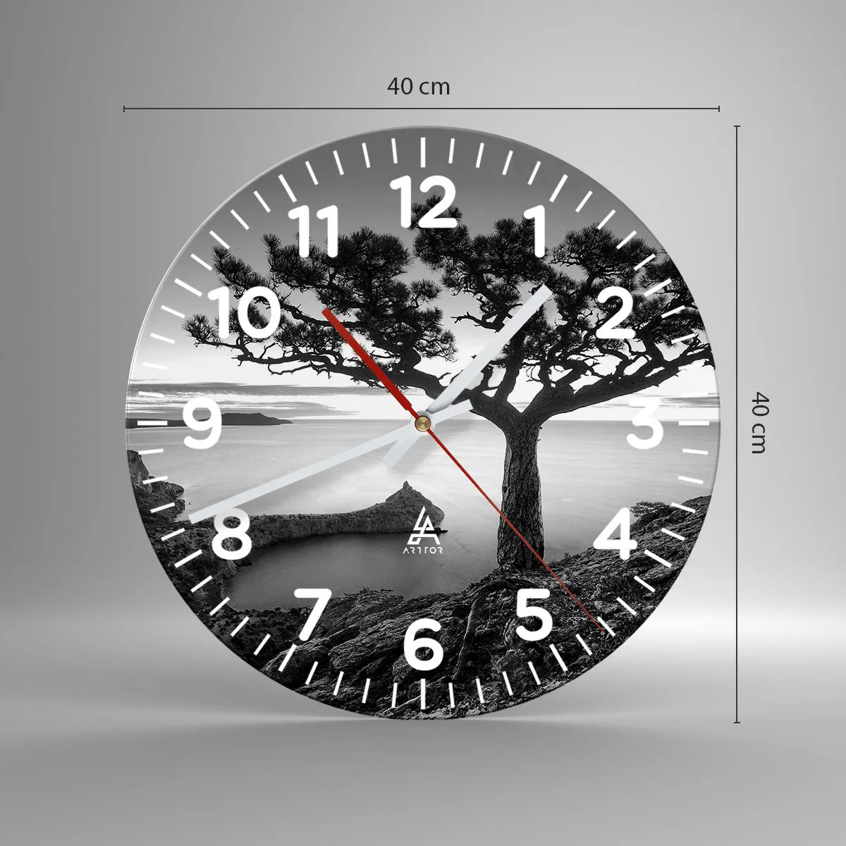 Wall clock - Clock on glass - Quiet All Around - 40x40 cm