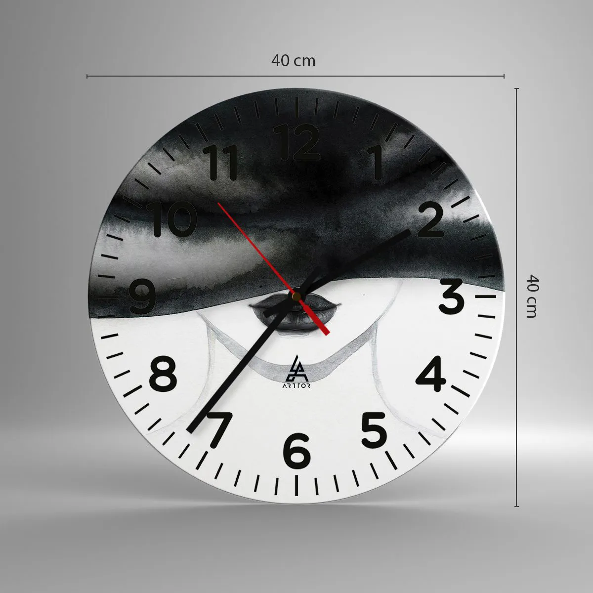 Ceas de perete - Ceas pe sticlă - Un mister senzual - 40x40 cm