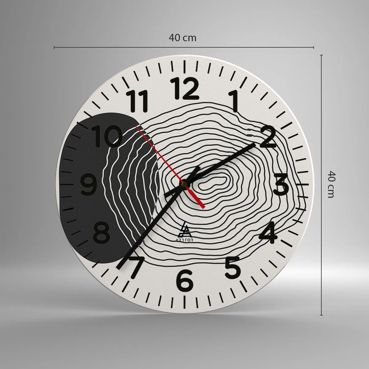 Ceas de perete - Ceas pe sticlă - Persistență și vibrațiile - 40x40 cm